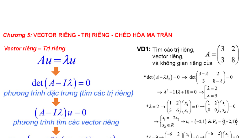 Chương 5: Ôn Tập Đại Số - Vector Riêng và Trị Riêng - Studocu
