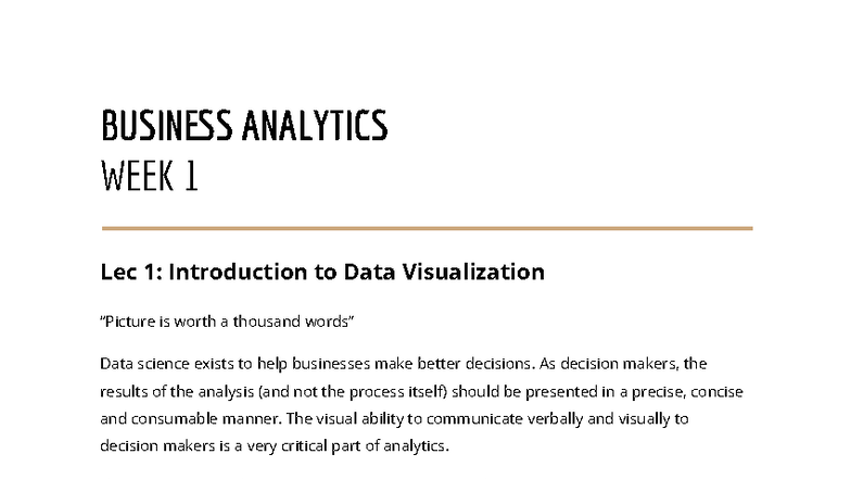 BUSINESS ANALYTICS W1: Intro to Data Visualization and Design ...