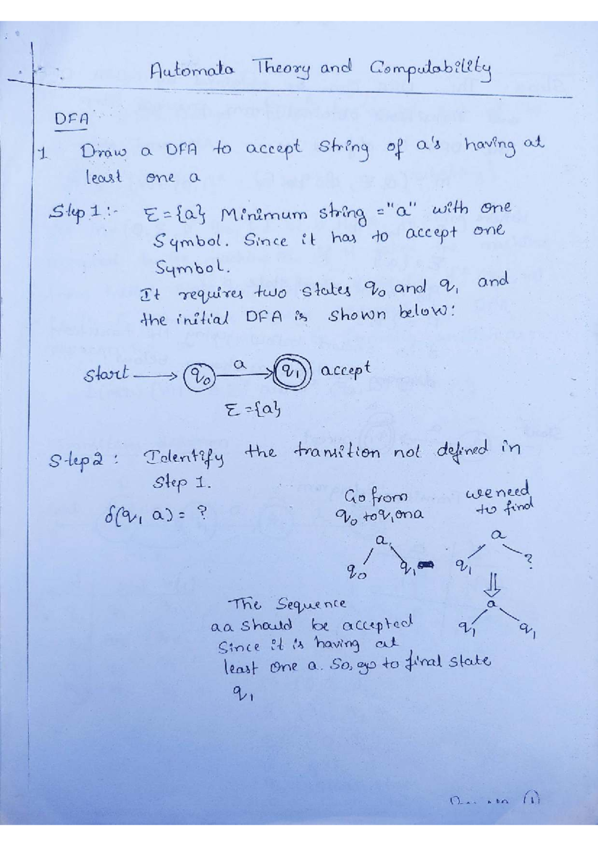 Automata Theory and Computability: DFA Construction and Analysis - Studocu