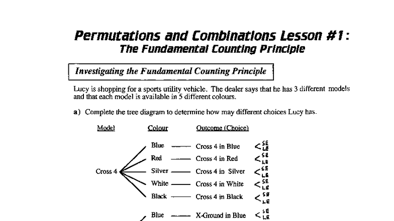 Unit 5 Lesson 1: Permutations and Combinations Key Notes - Studocu