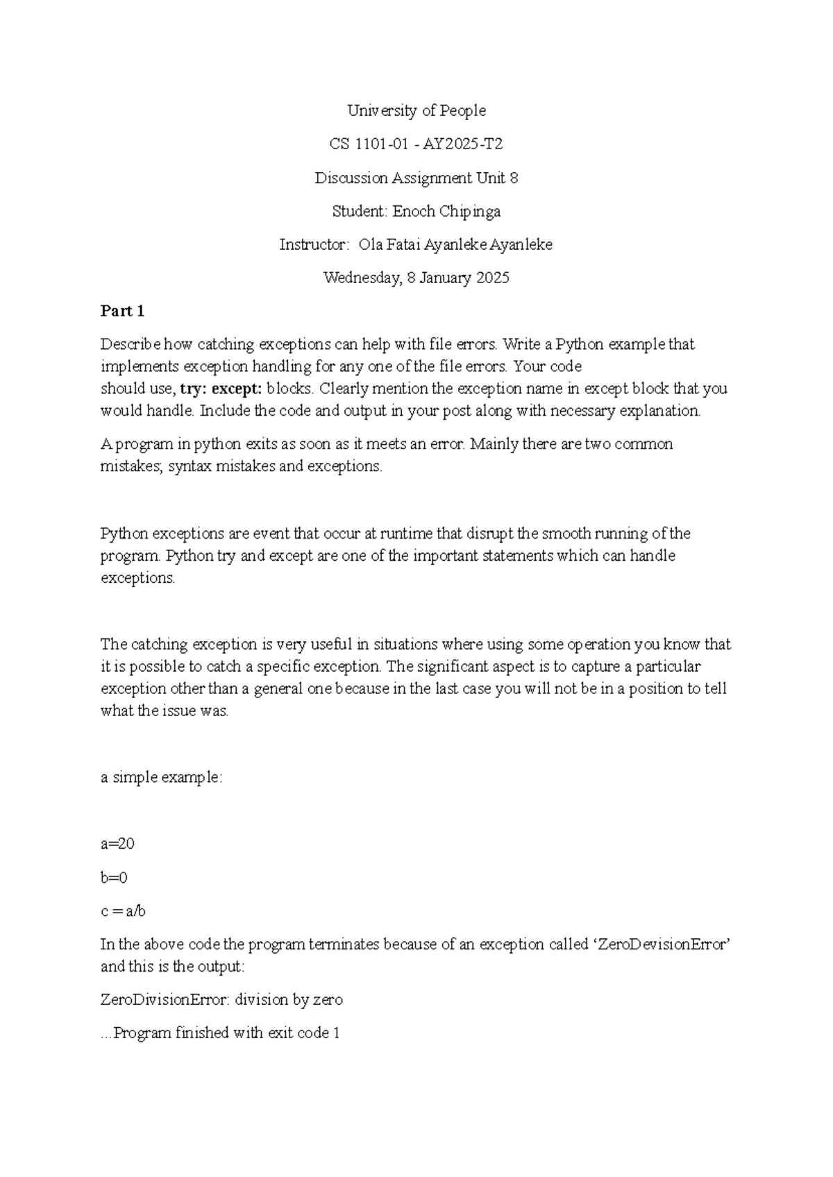 CS 1101-01 Programming Assignment 1: Understanding Python Basics - Studocu