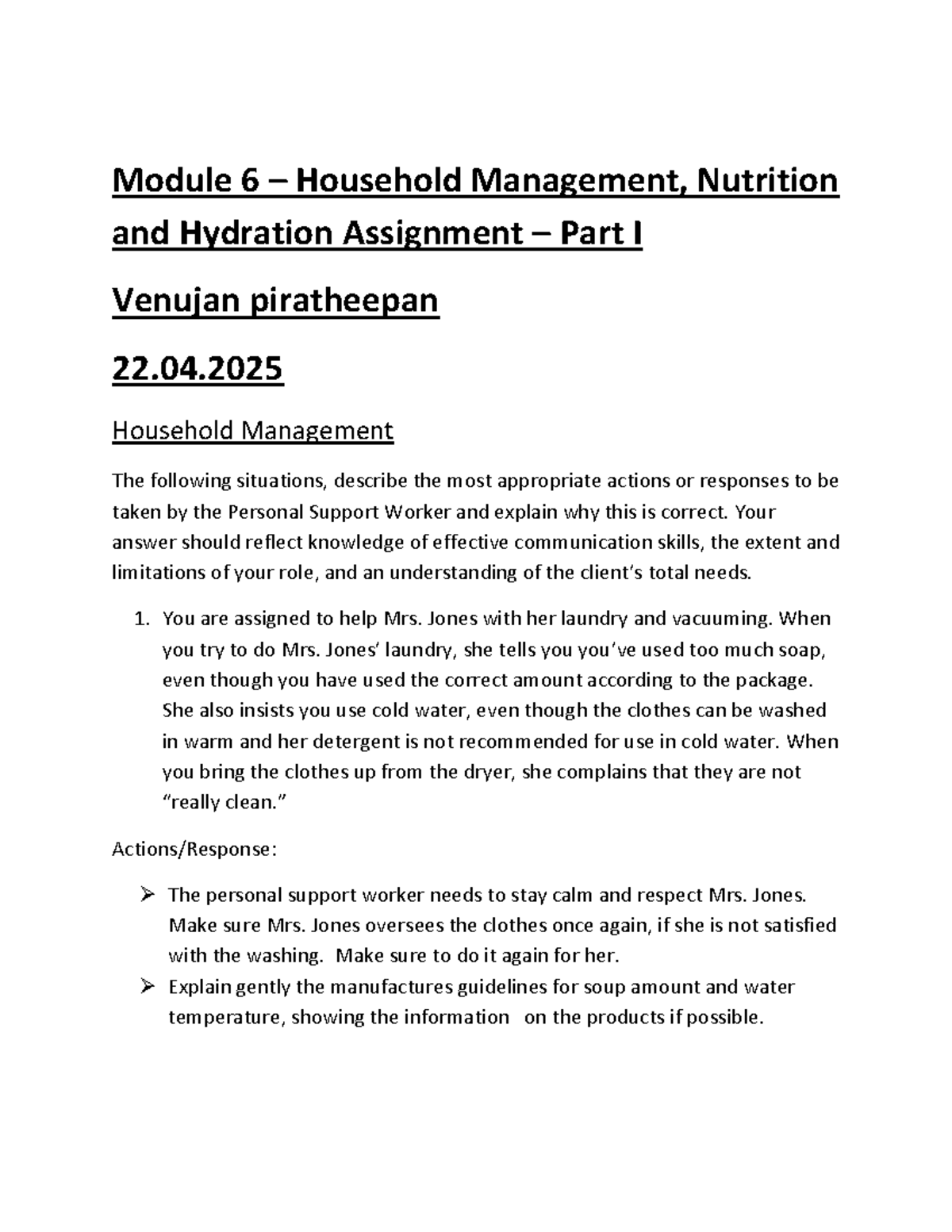 Module 6 – Household Management & Nutrition Assignment Insights - Studocu