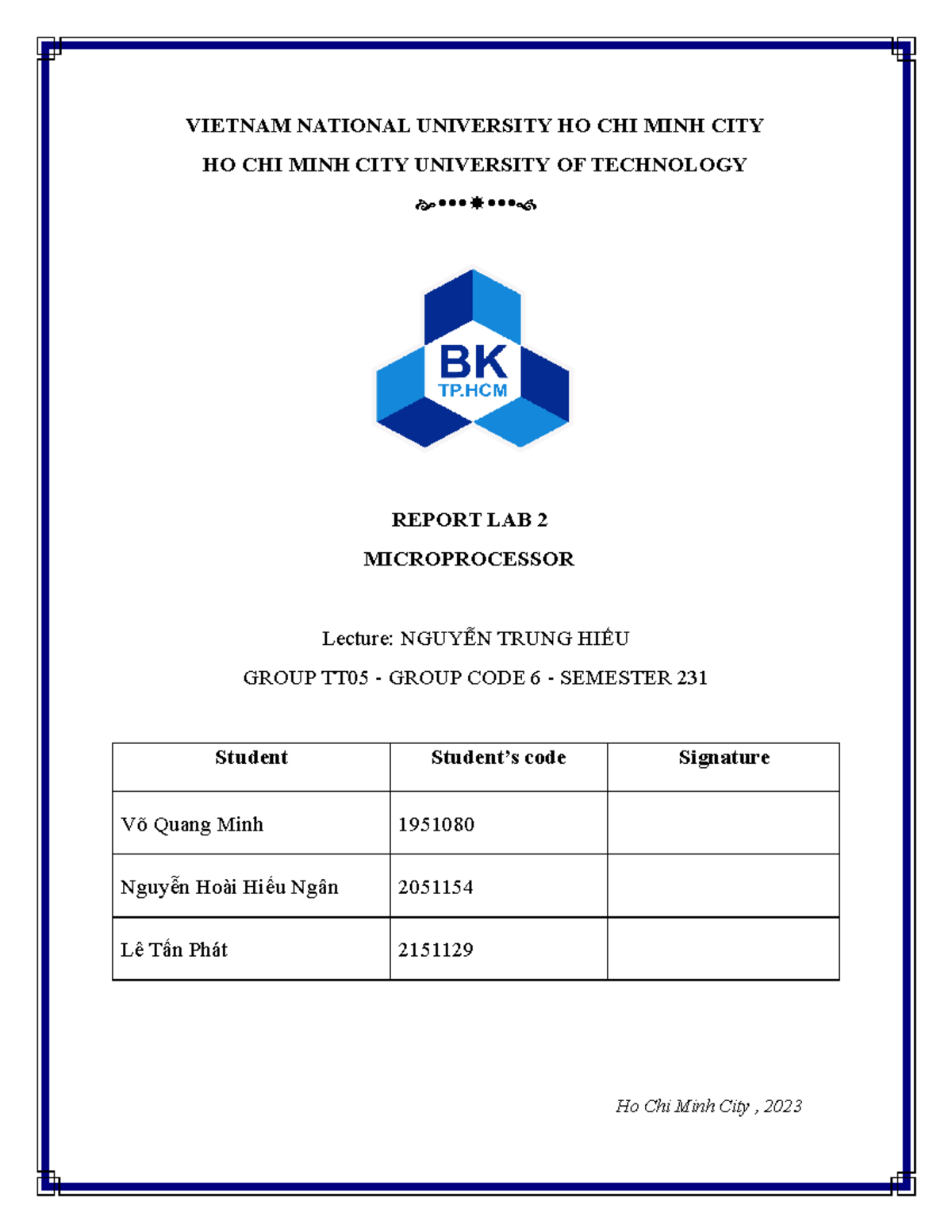 Lab 2 Report - Microprocessor Timer Functionality and Experiments (TT05 ...