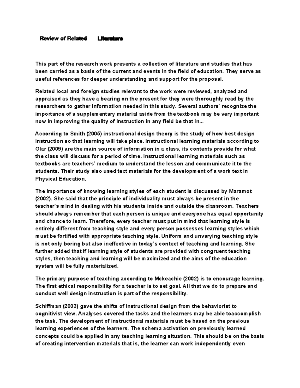 RRL for Educational Research: Insights and Instructional Strategies ...