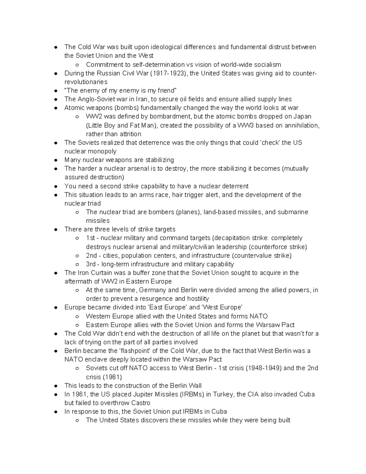 Cold War Dynamics: Ideological Conflicts & Nuclear Strategies (HIST 101 ...