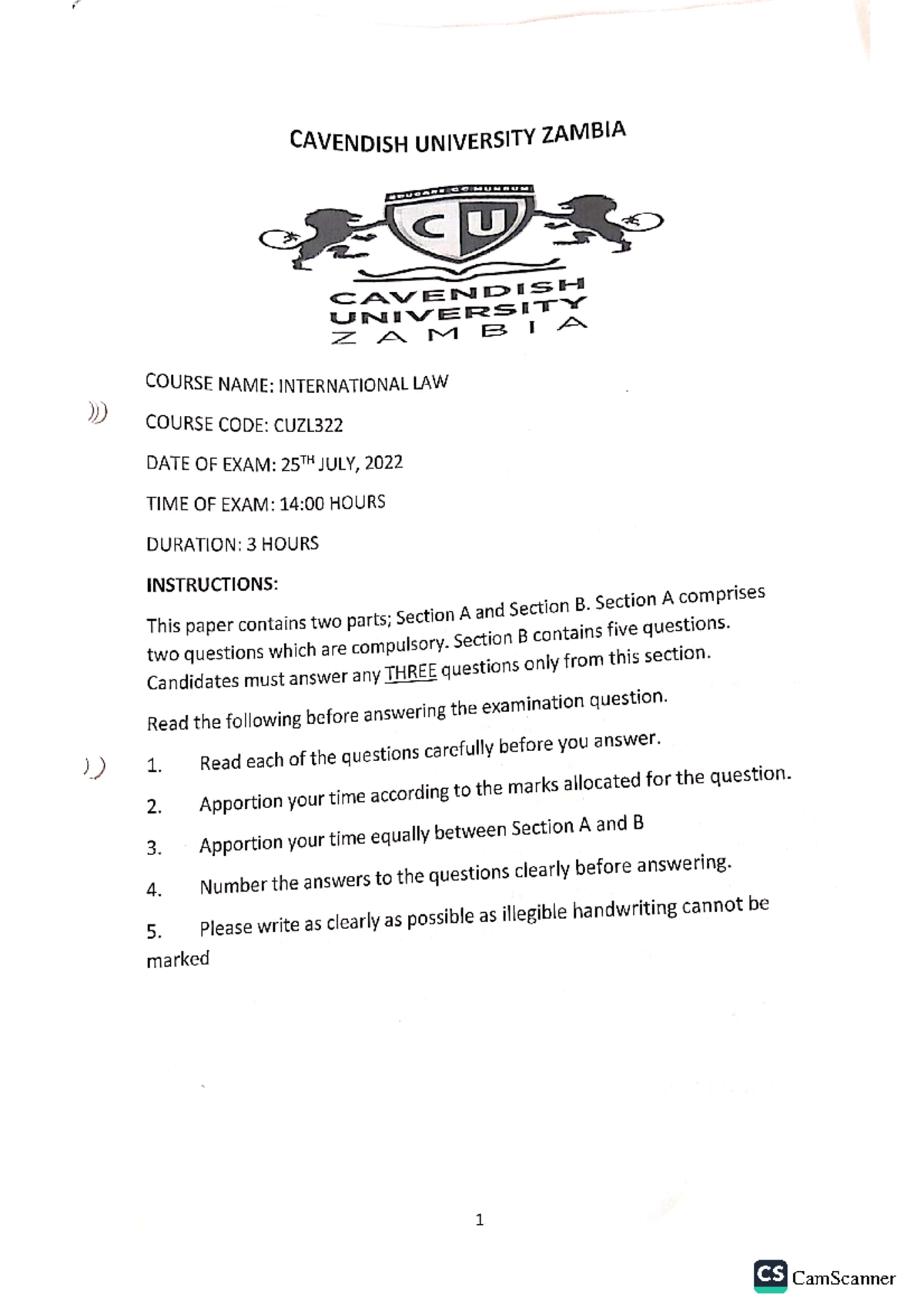 International Law Past Exam Paper Analysis and Key Concepts - Studocu