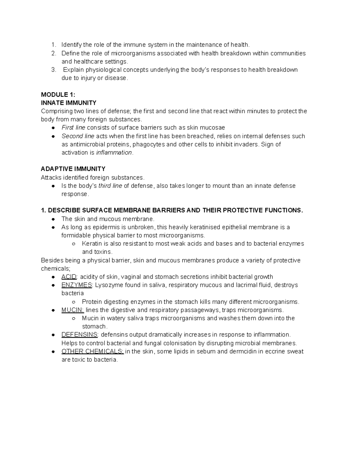 Bioscience 2 - Exam Prep: Immune System & Microbiology Key Concepts ...