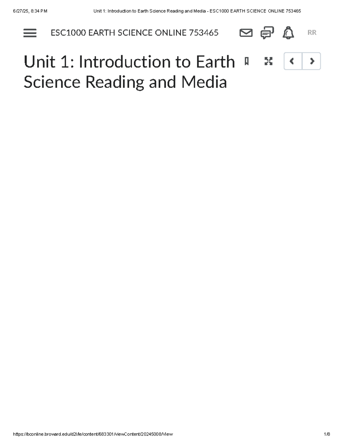 Unit 1: Introduction to Earth Science - ESC1000 Reading & Media - Studocu
