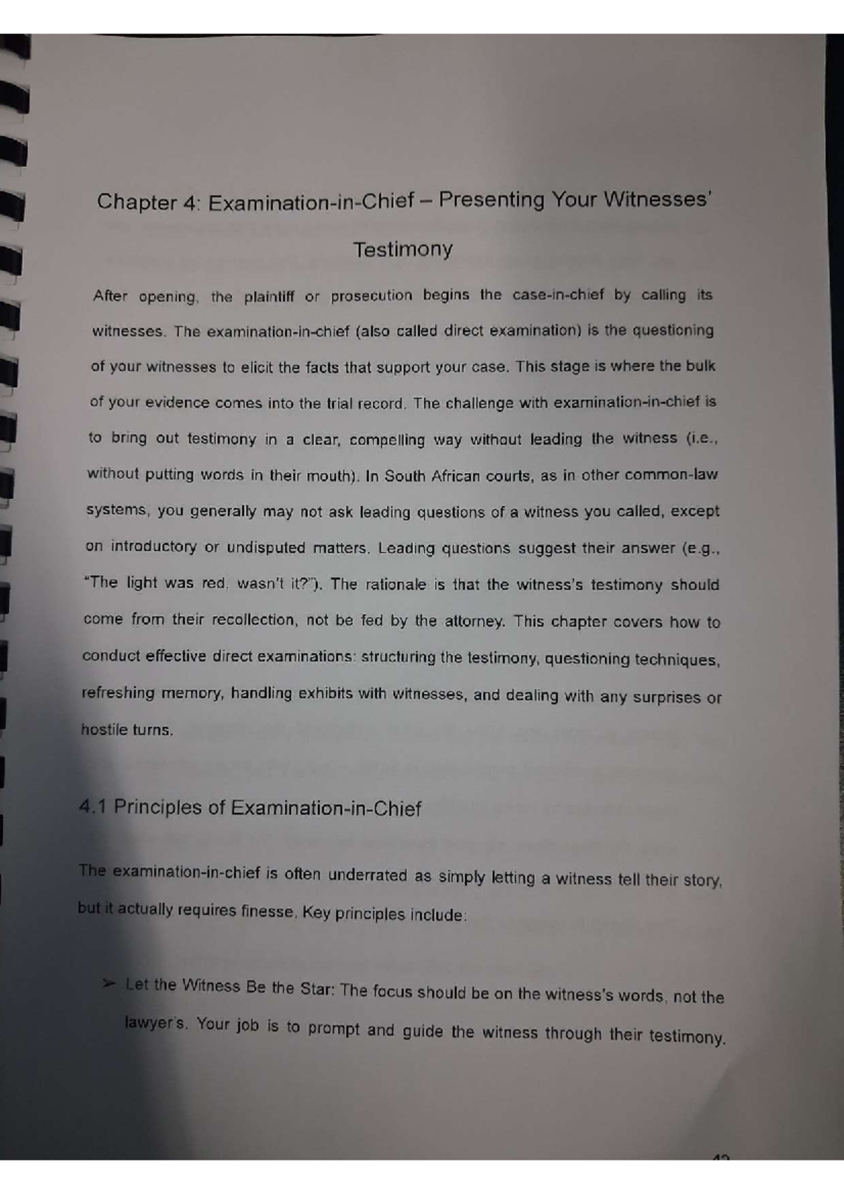 Chapter 4: Effective Direct Examination Techniques (Course Code ...