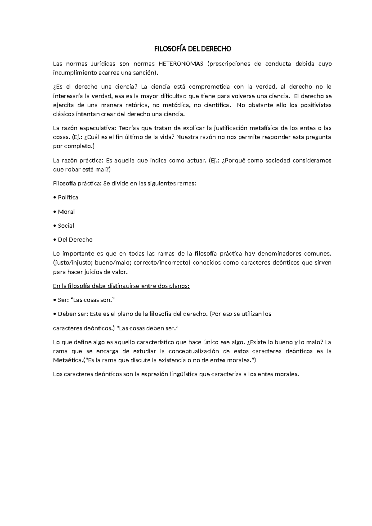 FIL 101 - Resumen de Filosofía del Derecho: Normas y Teorías Jurídicas ...