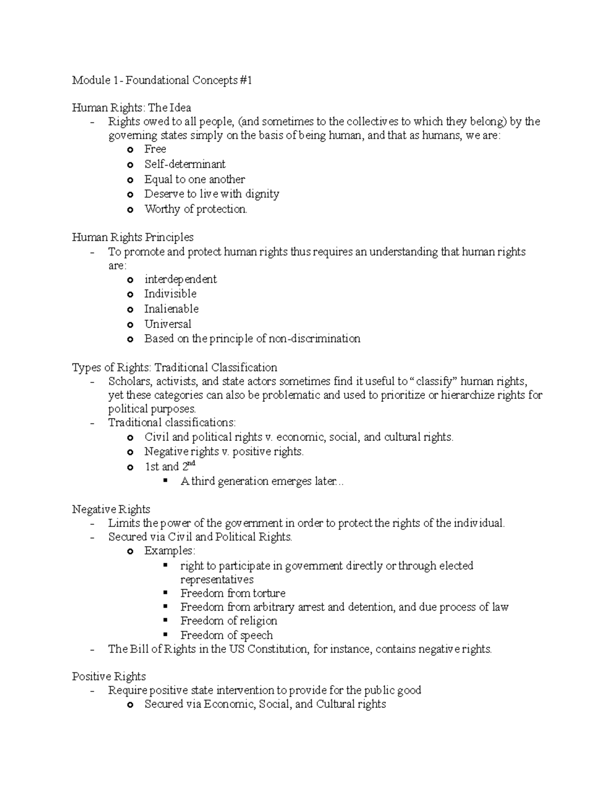 Module 1: Key Concepts in Human Rights Fundamentals - Studocu