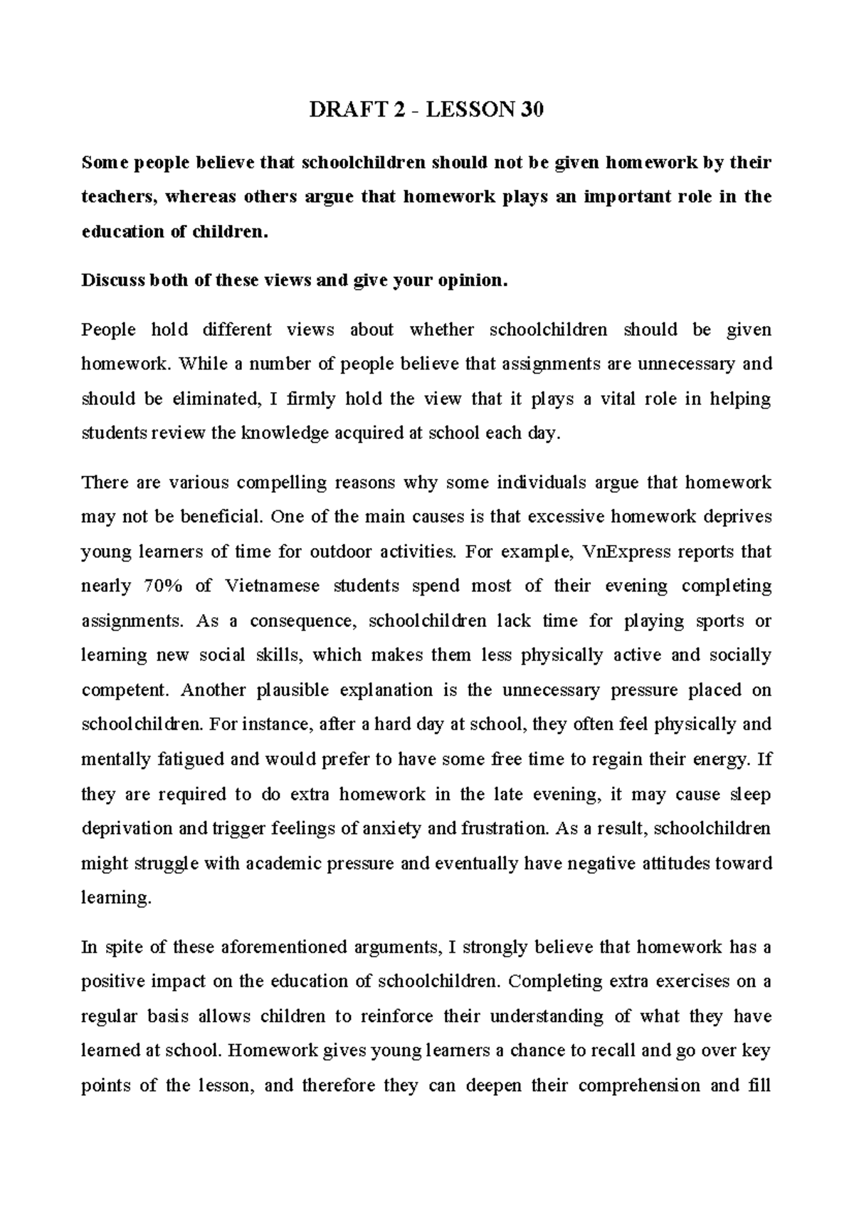 HW Lesson 30 & 32 Drafts: Homework Debate & Environmental Solutions ...