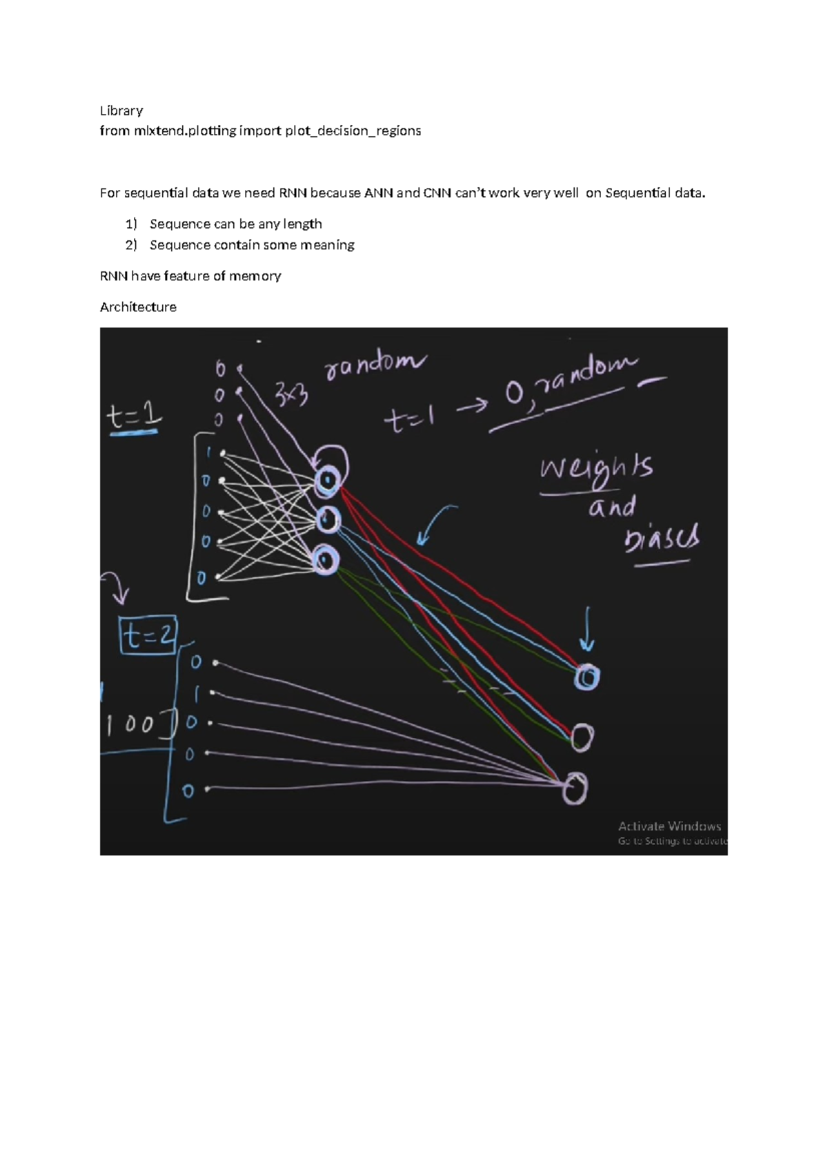 Deep learning notes - Library from mlxtend import plot_decision_regions ...