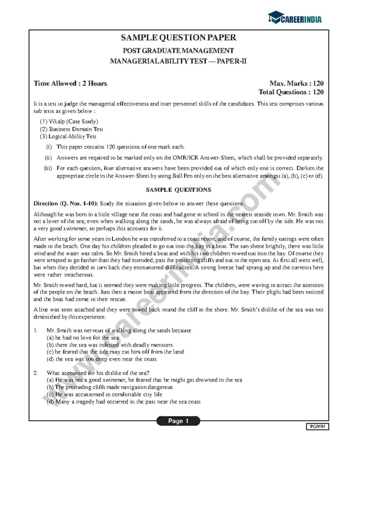 Solved management aptitude test mat 2018 question paper 1320 ...