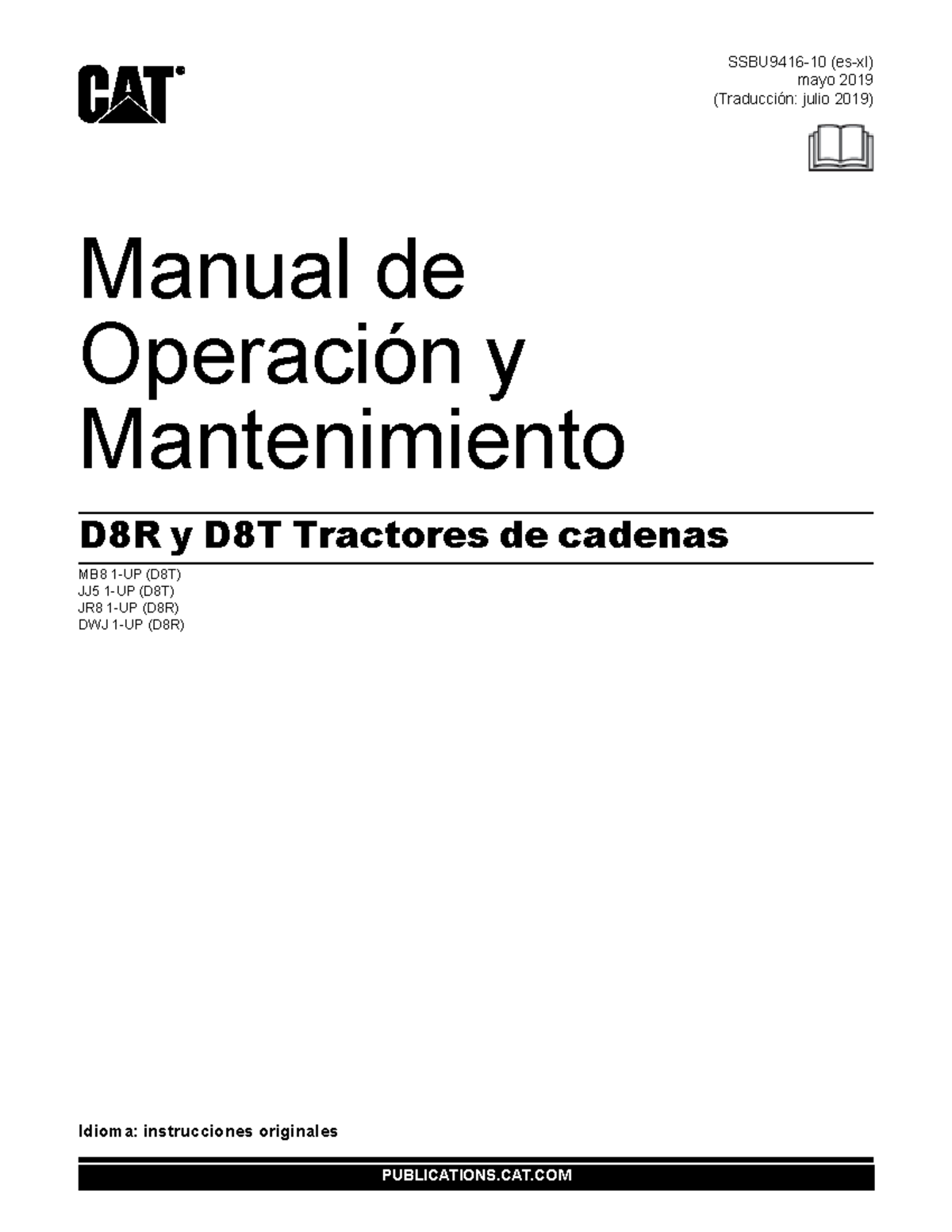 Manual de Operación y Mantenimiento D8R/D8T (MB8) - Español - Document Preview