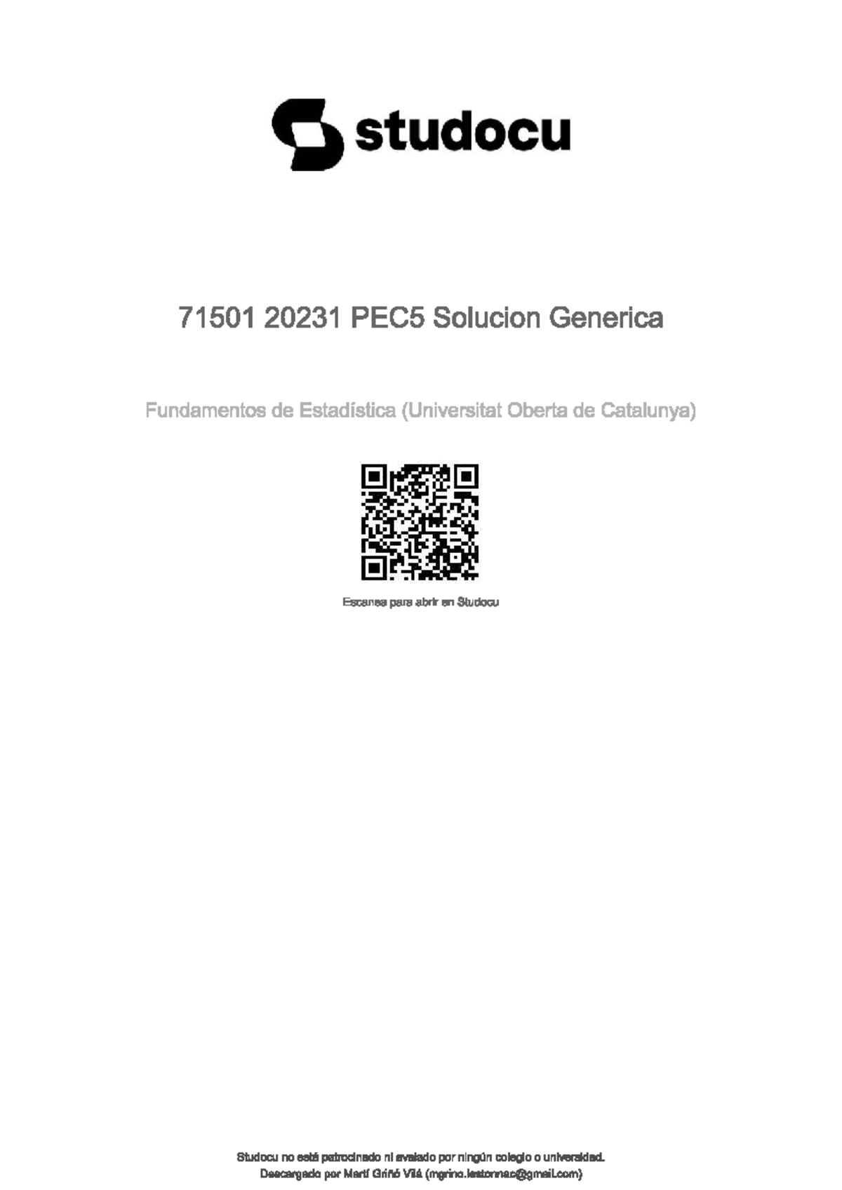 PEC5 71501_20231 Soluciones Genericas Fundamentos de Estadística - Studocu