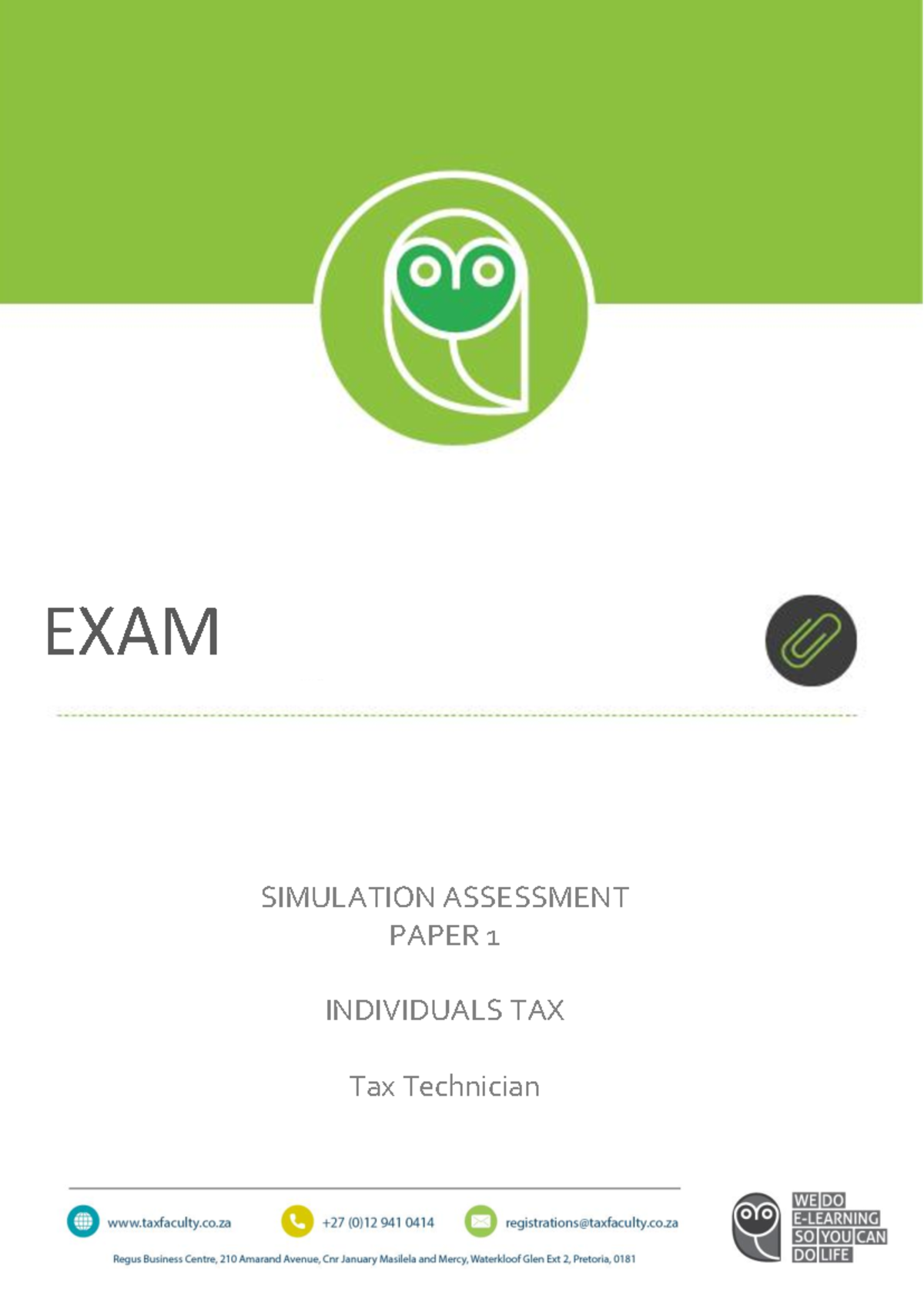 Mock Exam Instructions for TT Paper 1: Individuals Tax - Studocu