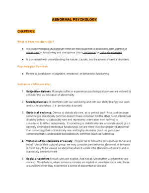 Abnormal Psychology ABPS311 MIDTERM: Somatic & Dissociative Disorders ...