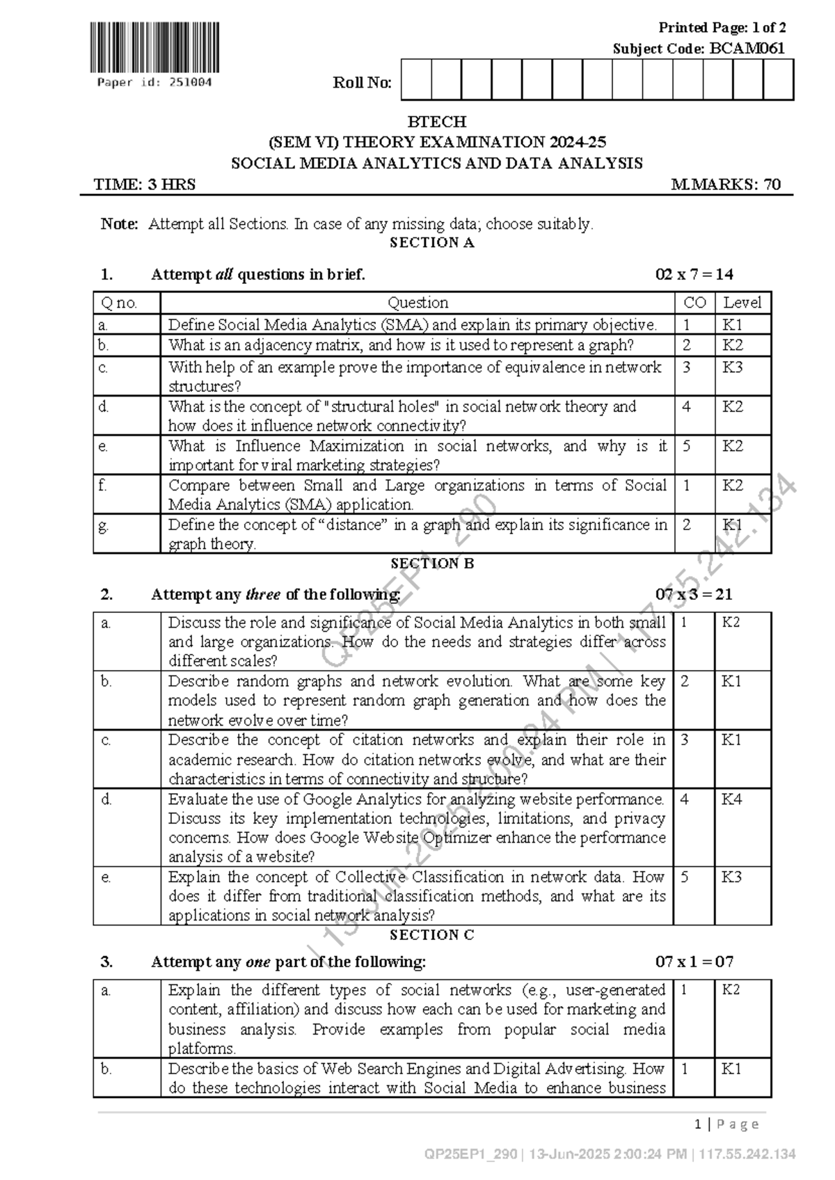 BCAM061 - Social Media Analytics & Data Analysis Exam Notes - Studocu