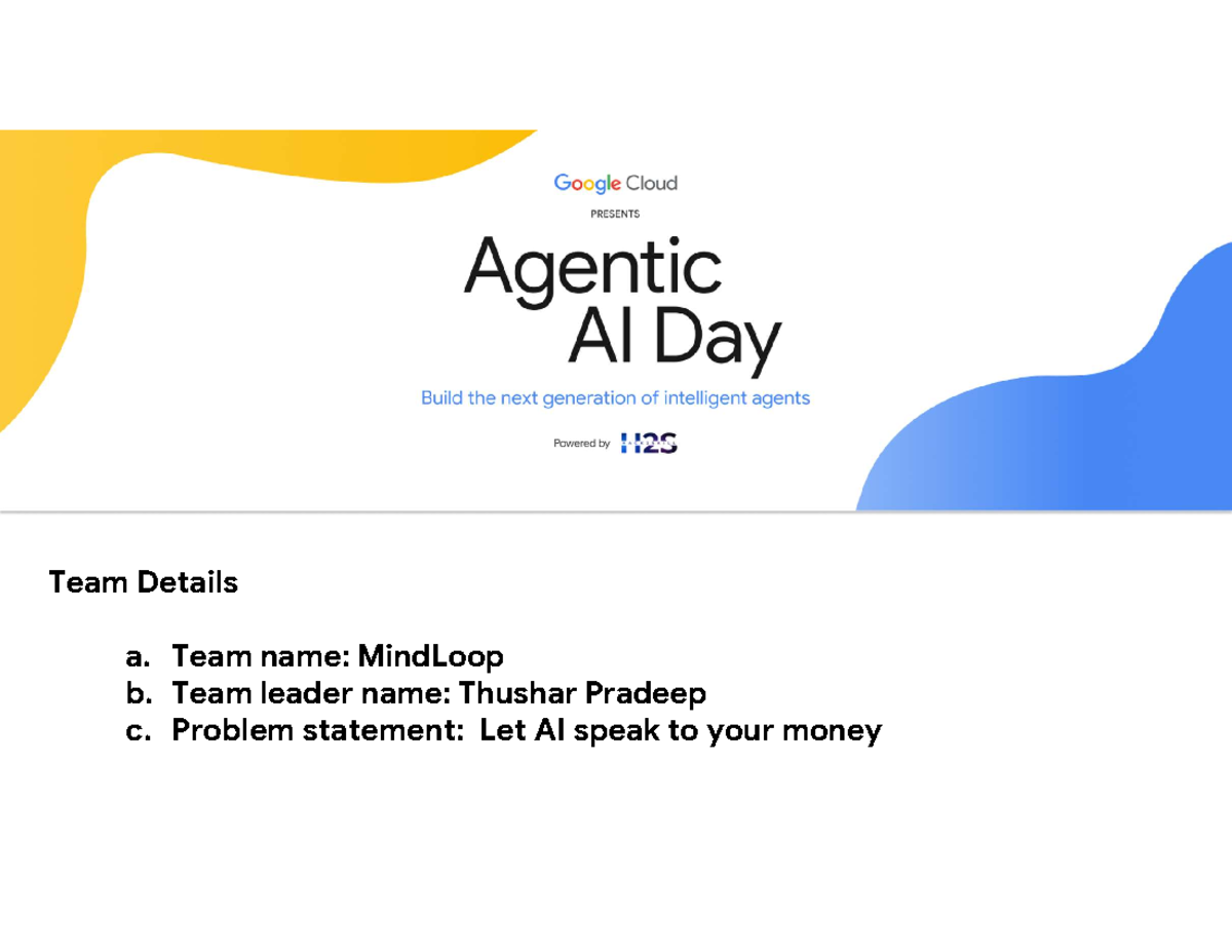 MindLoop AI Project Overview: Financial Companion Solution - Studocu
