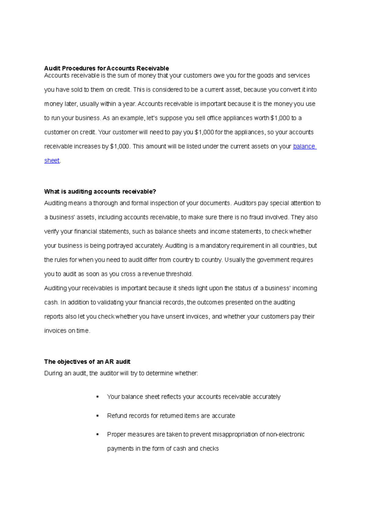 Audit Procedures for Accounts Receivable: Detailed Overview and Steps ...