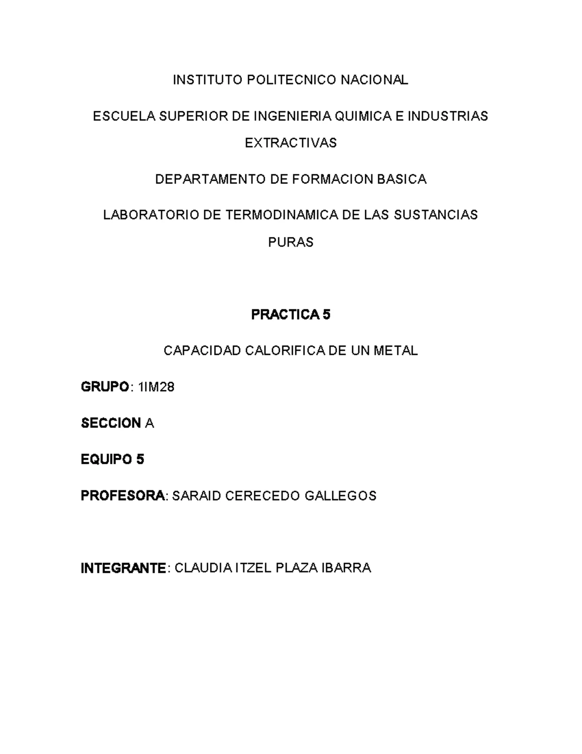 Reporte Práctica 4: Ley de Boyle en Termodinámica - Studocu