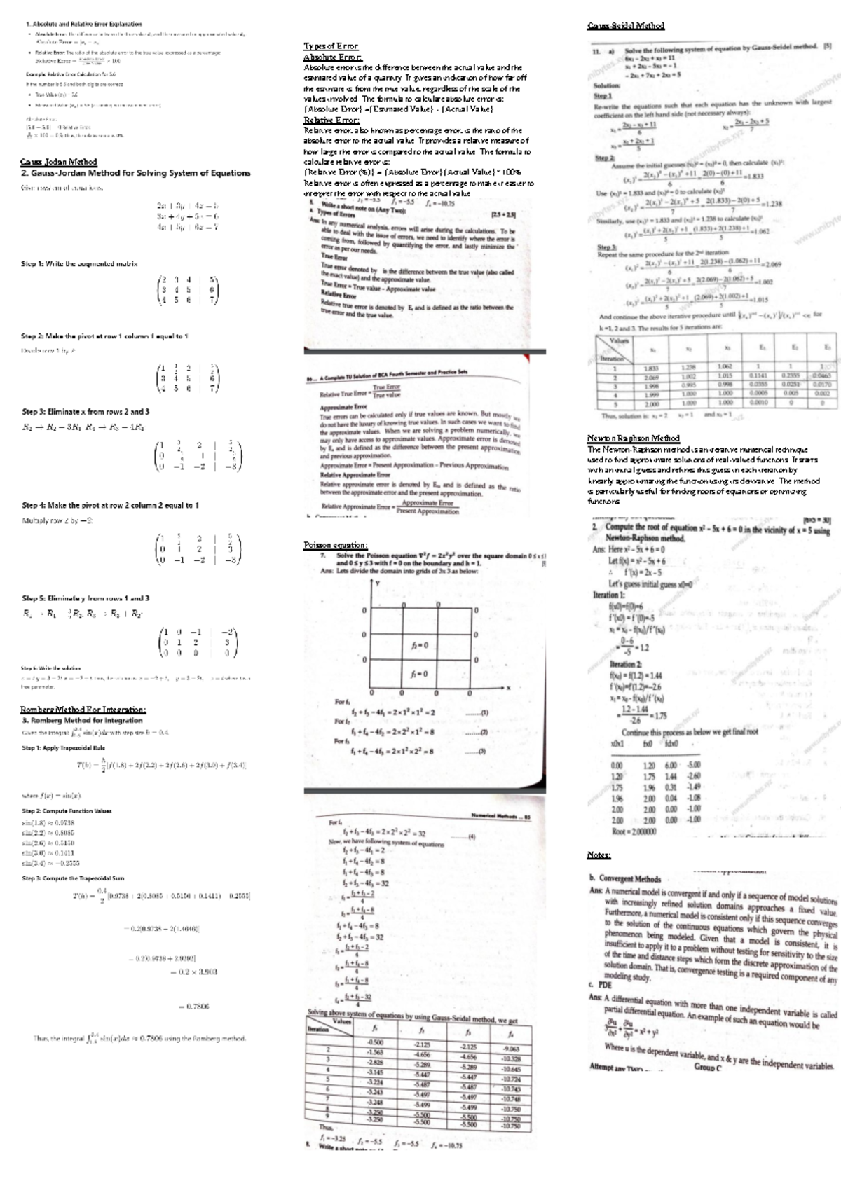 Nm - Help - Gauss Jodan Method Romberg Method For Integration: Types of ...