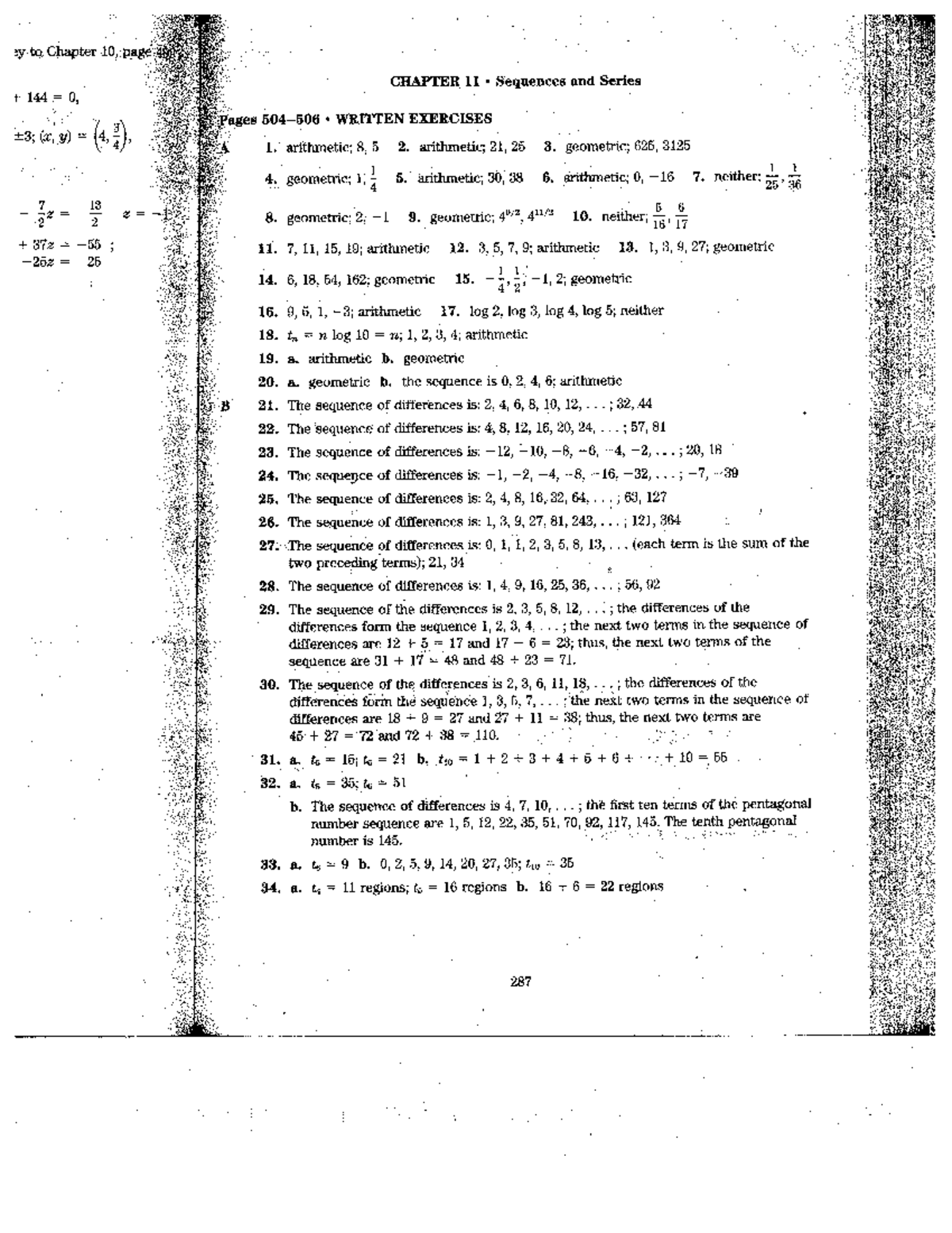 CH11 Solutions - Chapter 11 Solutions for MDGH Algebra 2 H - Studocu