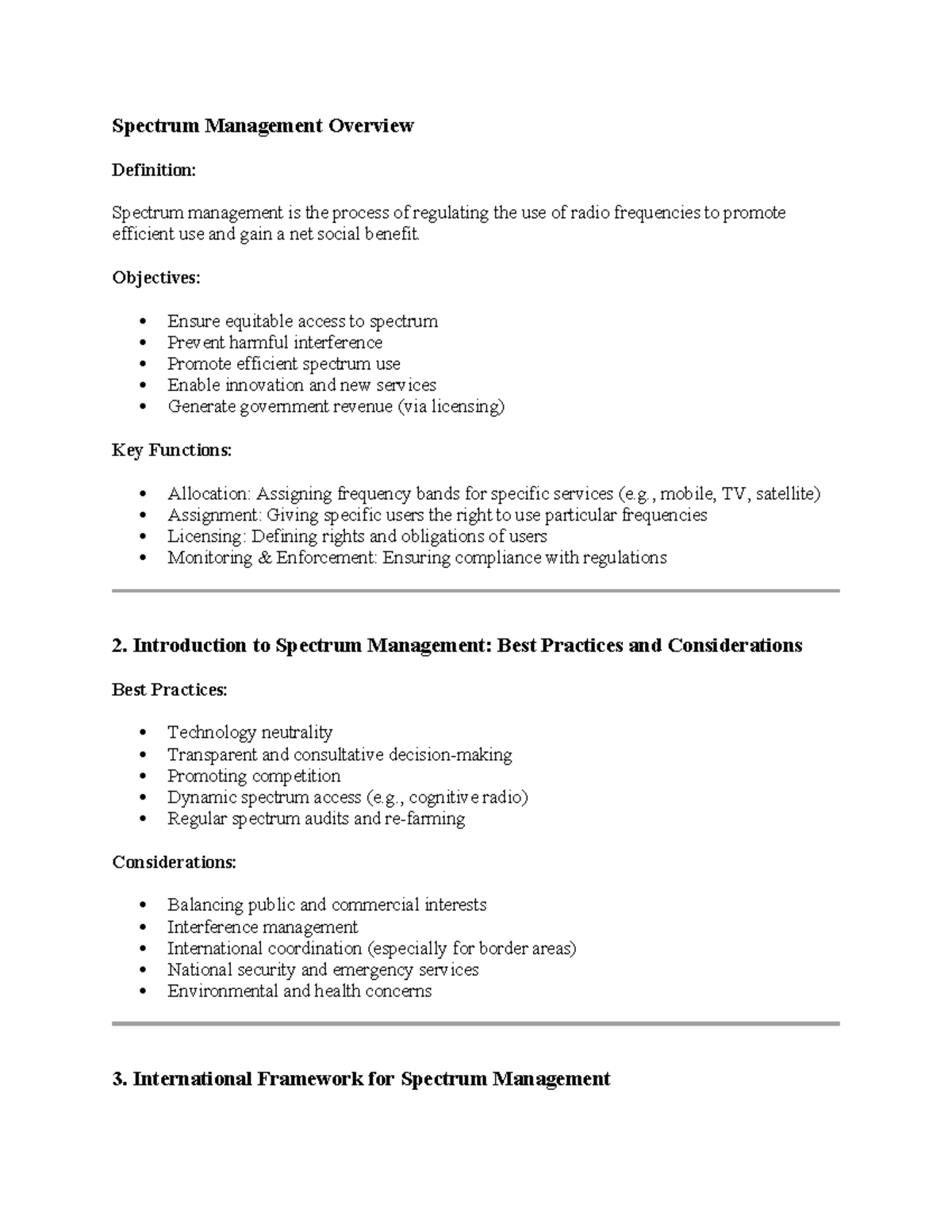Spectrum Management Overview Notes (SM 101) - Studocu