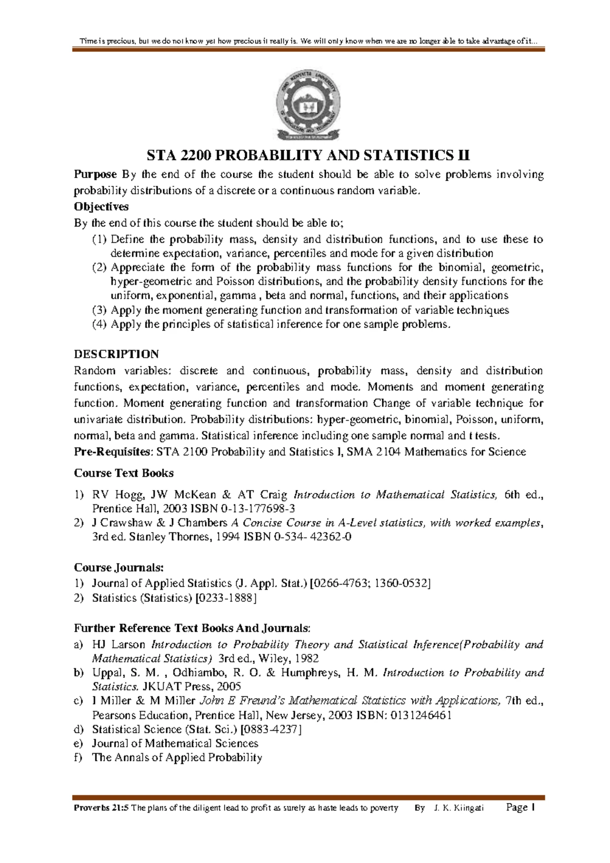 SAS 1201 Final Exam: Probability & Statistics I Guidelines and ...