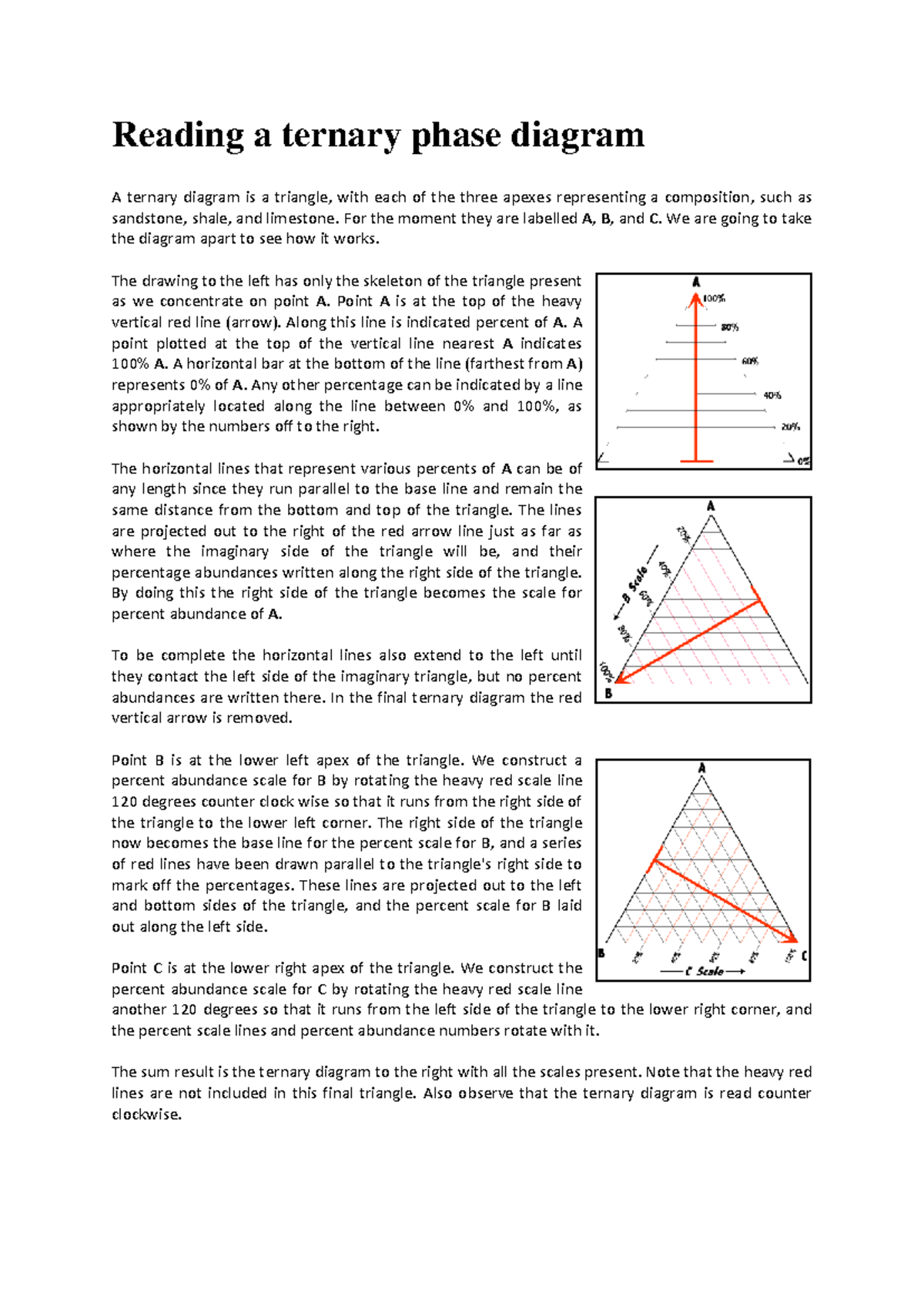 13 Self- directed Exercises Lecture a ternary phase diagram - Reading a ...