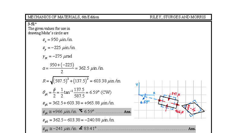 Mechanics of Materials Final Exam Review - RILEY, STURGES & MORRIS ...