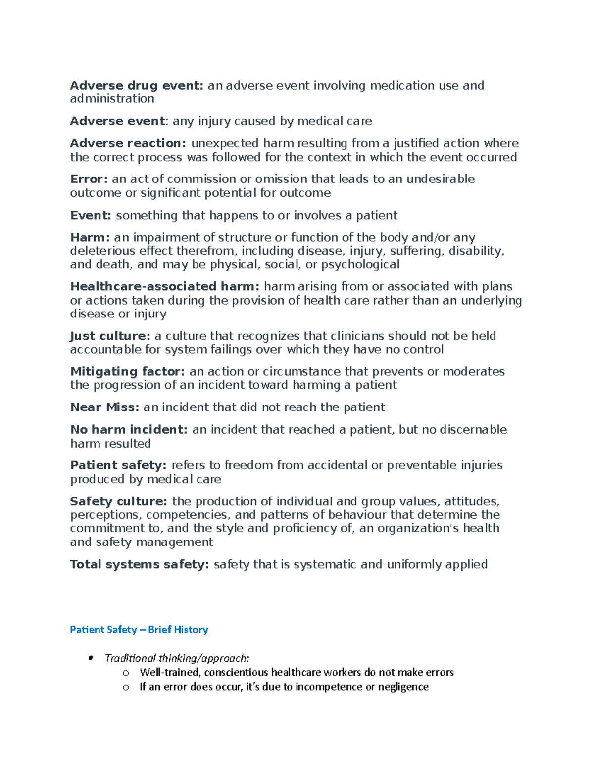 Client Safety Week 1 - Adverse drug event: an adverse event involving ...
