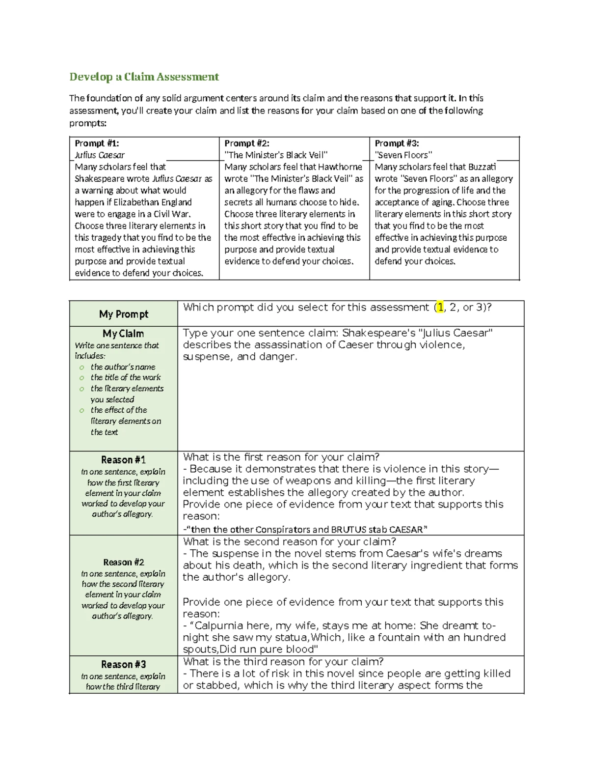Compelling Conclusions Assessment - 1.07 English FLVS - Studocu