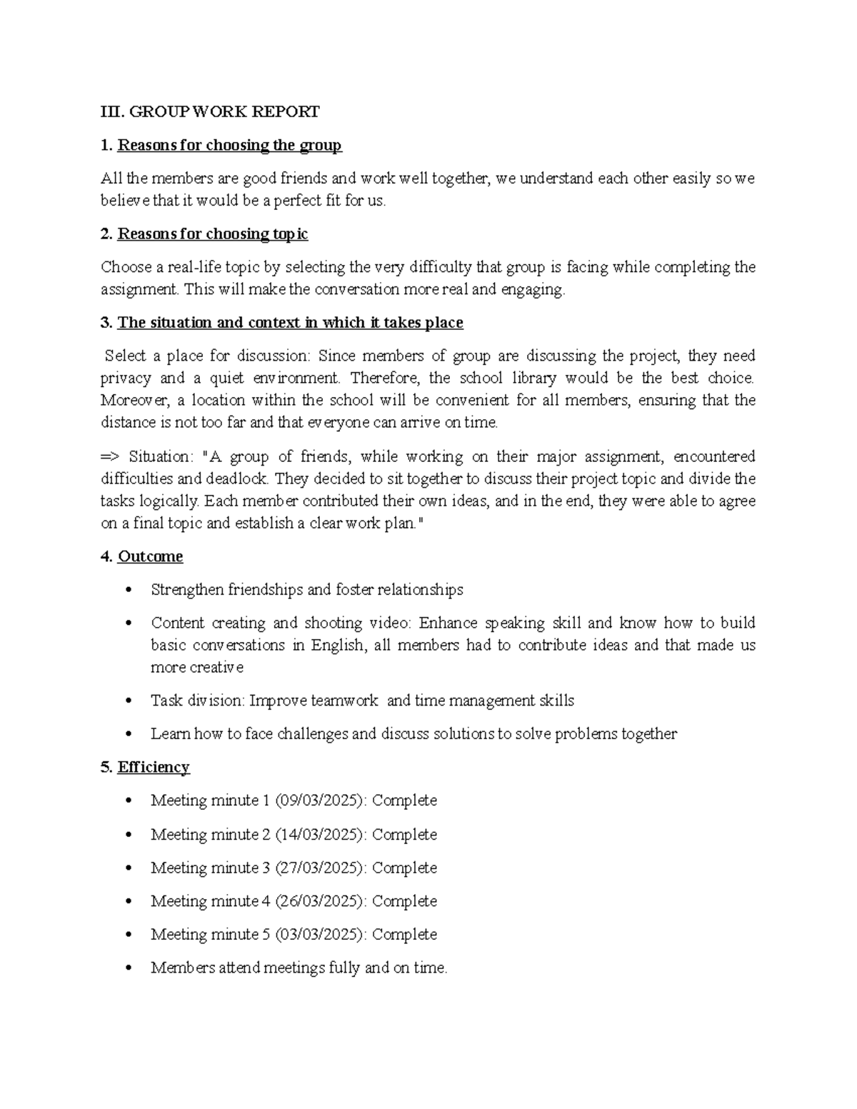 Group Work Report - Team Collaboration and Project Management - Studocu