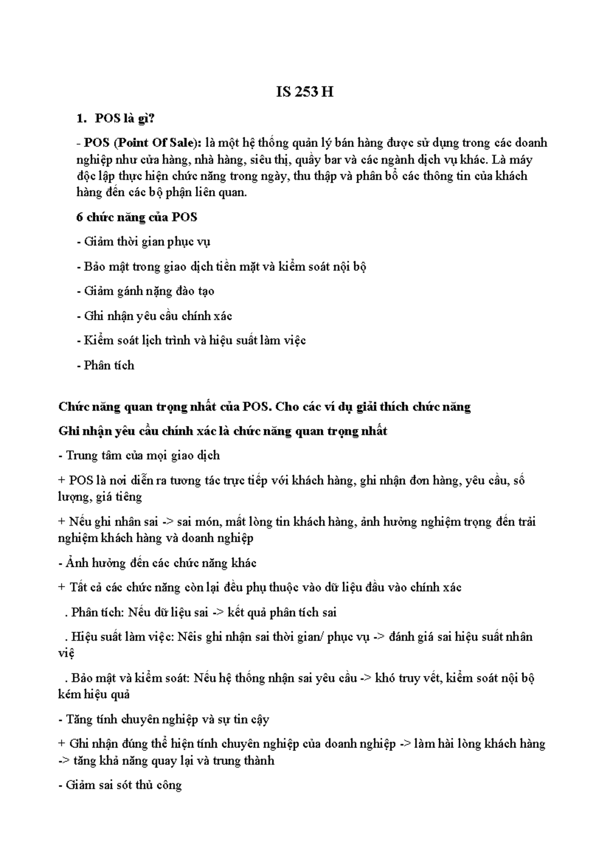 IS 253 H - ĐỀ CƯƠNG Ôn Tập Hệ Thống Thông Tin Du Lịch - Studocu