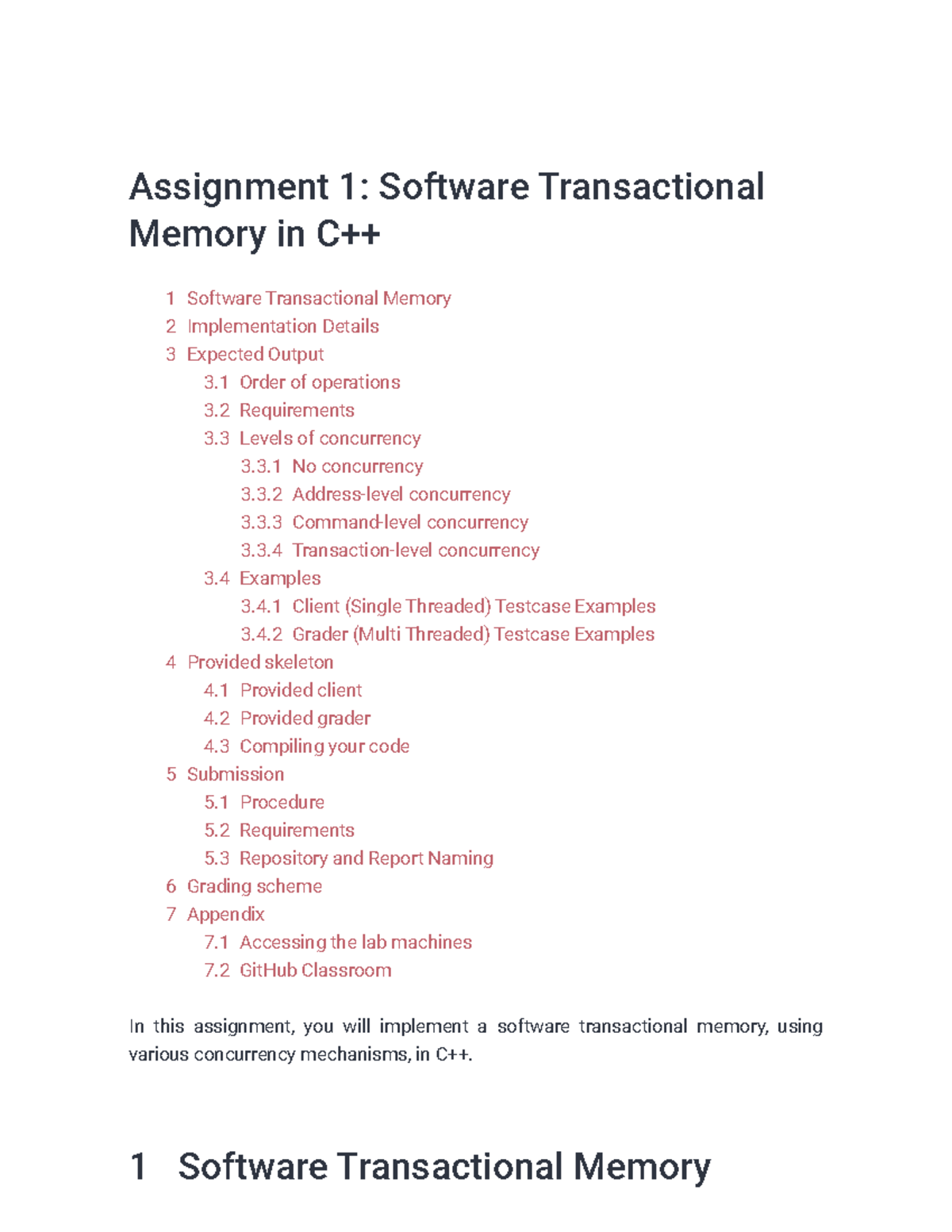 CS3211 Assignment 1: Implementing Software Transactional Memory - Studocu