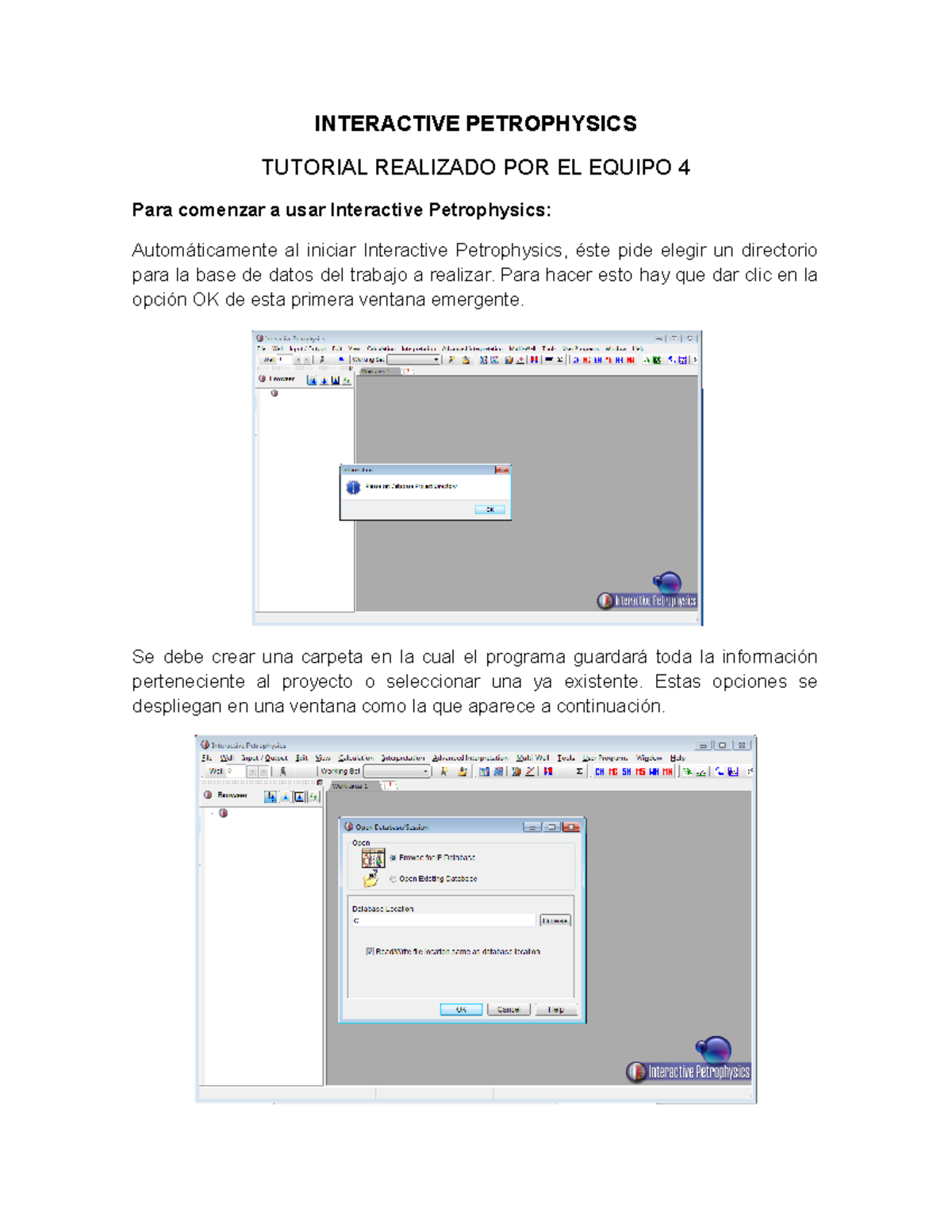 Guía de Uso y Tutorial de Interactive Petrophysics - Ejemplo I.P. - Document Preview