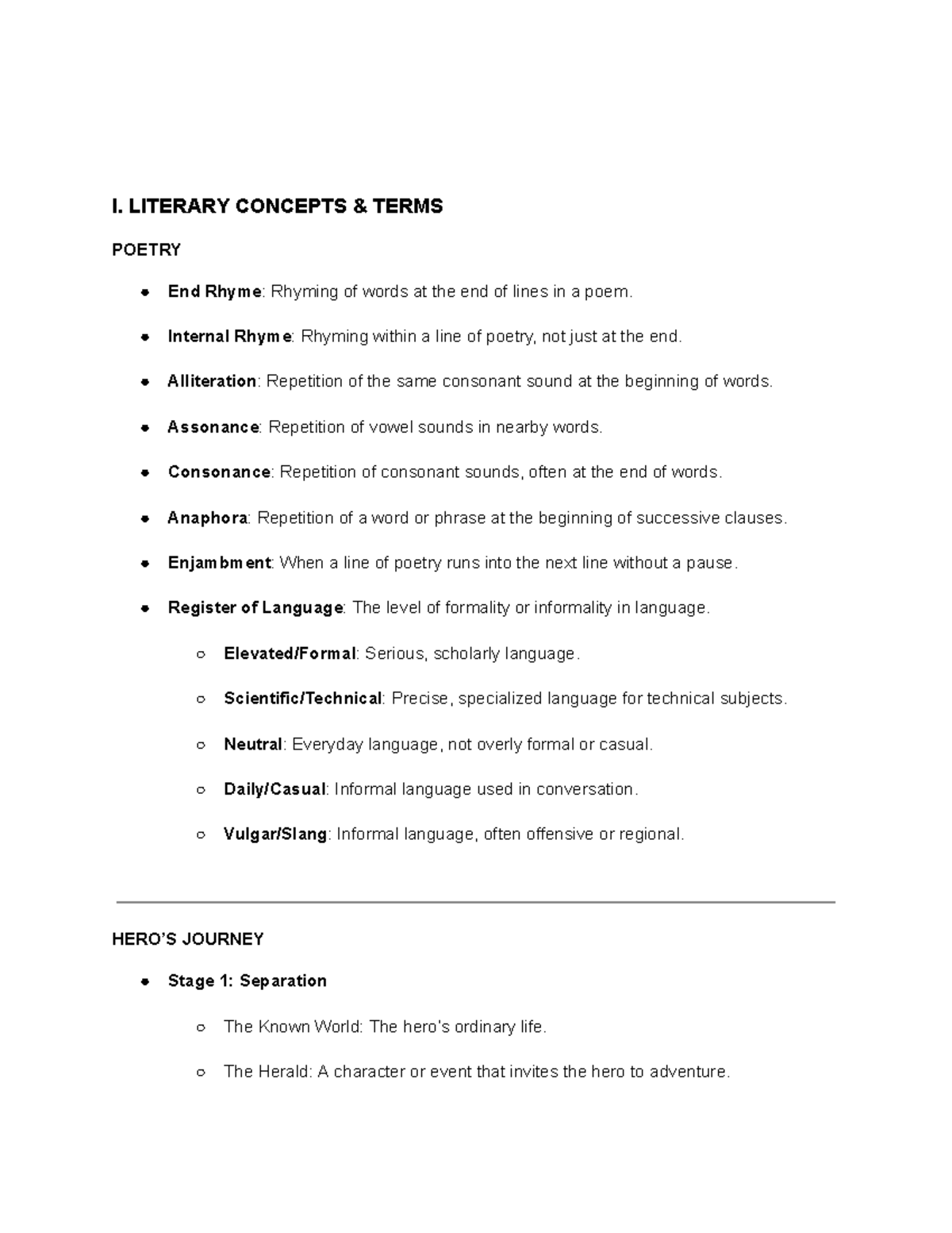 English Literature Study Guide: Literary Devices & Concepts (ENG 101 ...