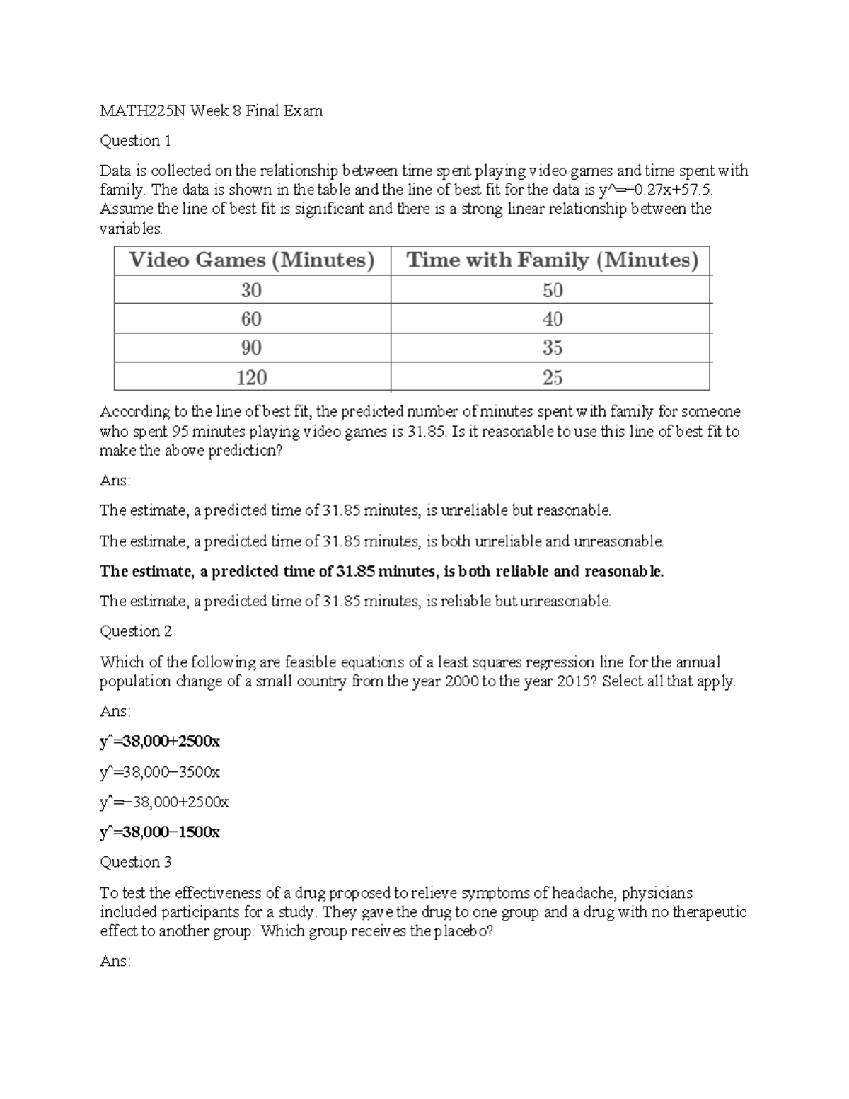 MATH225N Week 8 Final Exam Review and Key Concepts - Studocu