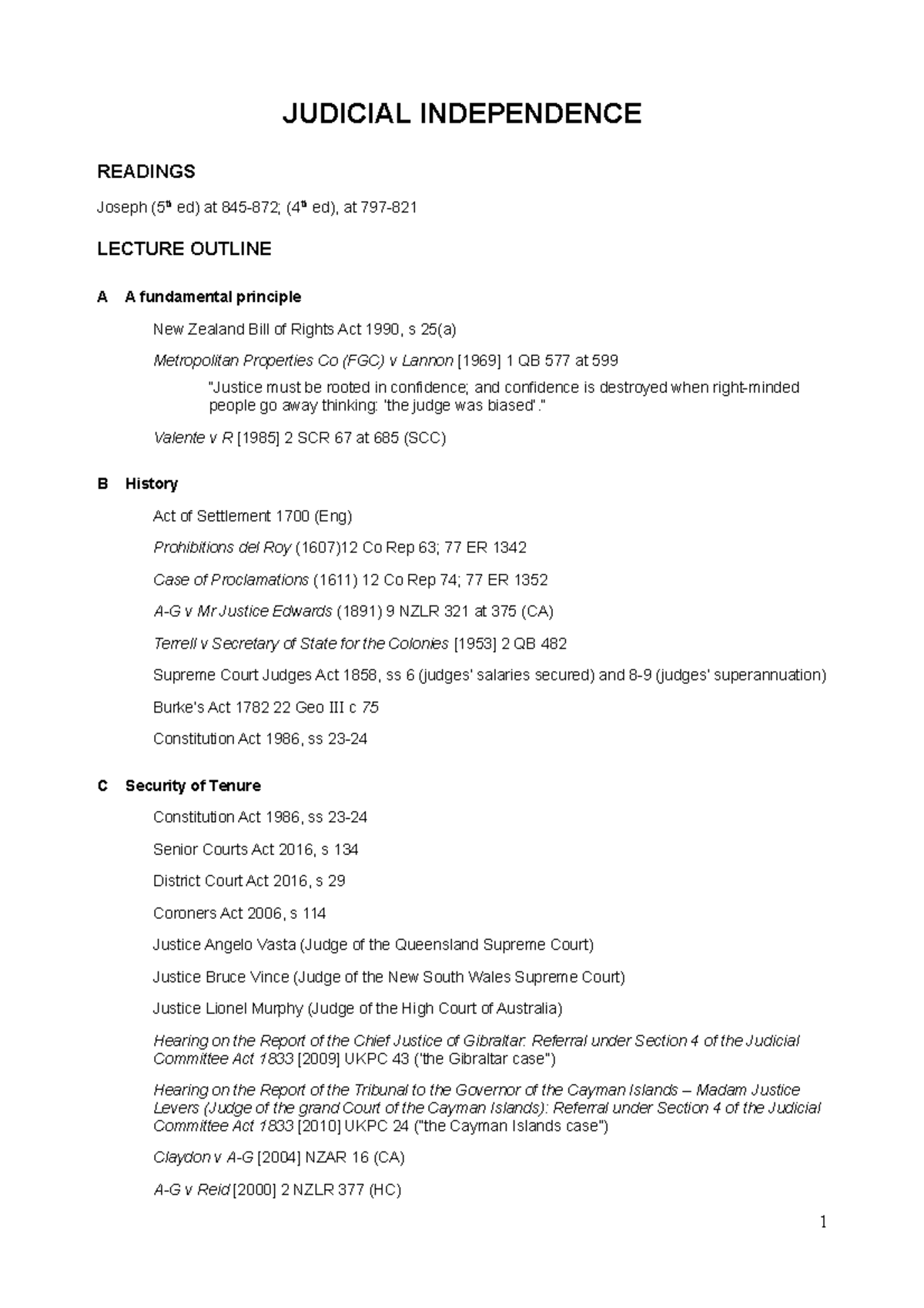 Judicial Independence Study Notes (2021) - Essential Readings ...
