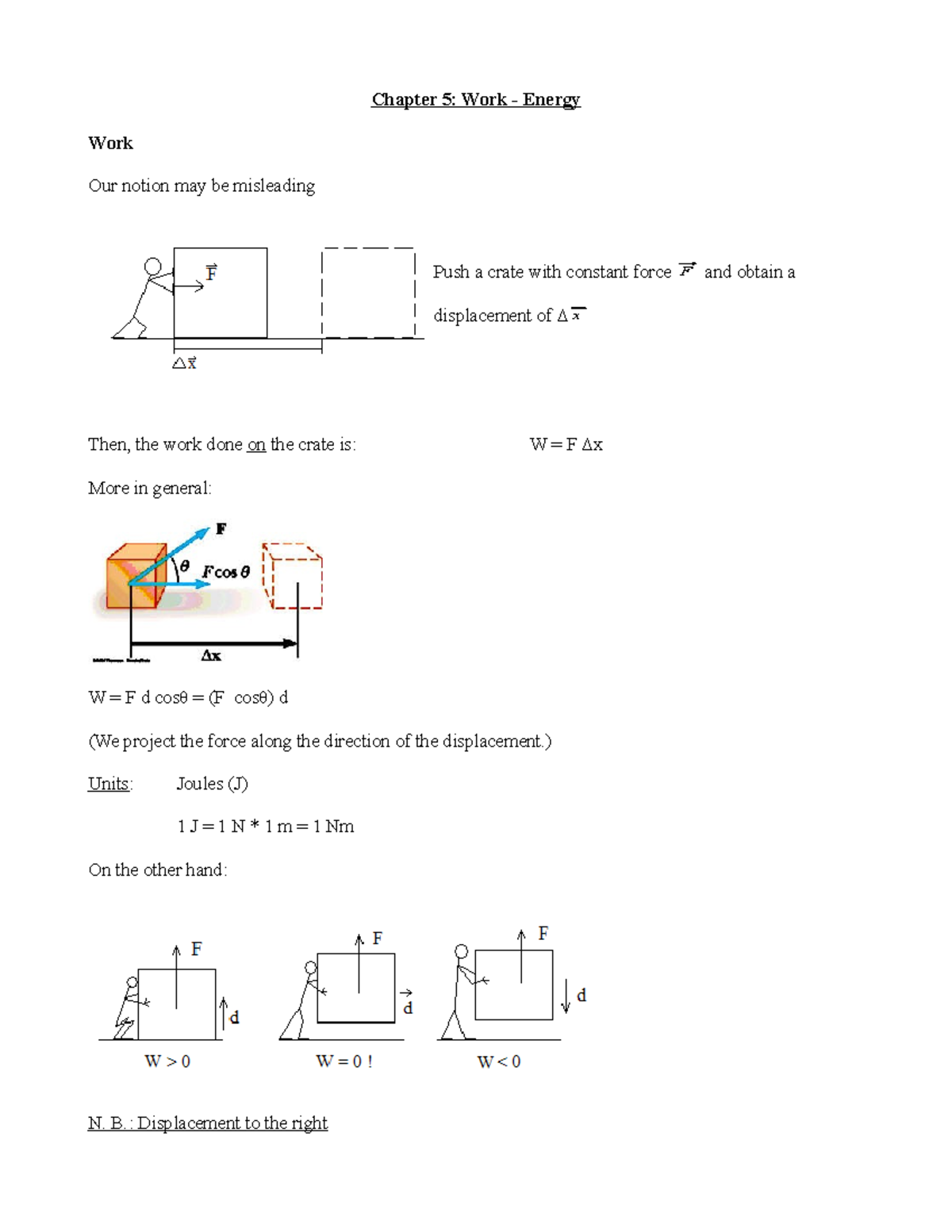 Phy101 Ch5 Work and Energy Lecture Notes - Studocu