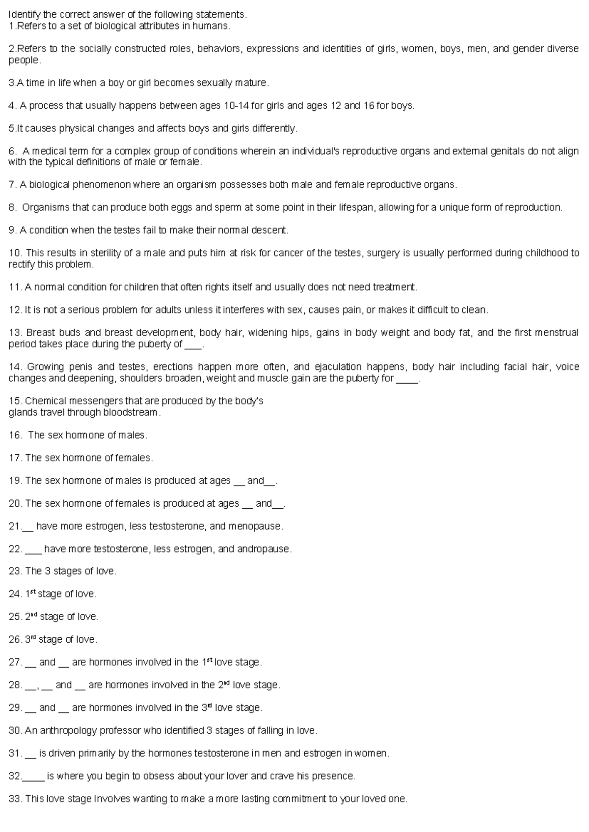 UTS Finals - Practice tests on UTS - Identify the correct answer of the ...