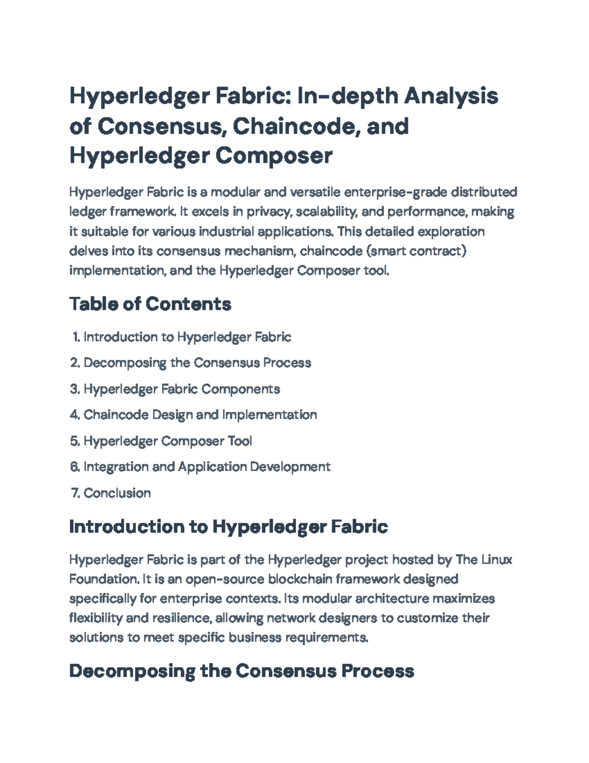 Hyperledger Fabric (XYZ123): In-depth Consensus & Chaincode Analysis ...