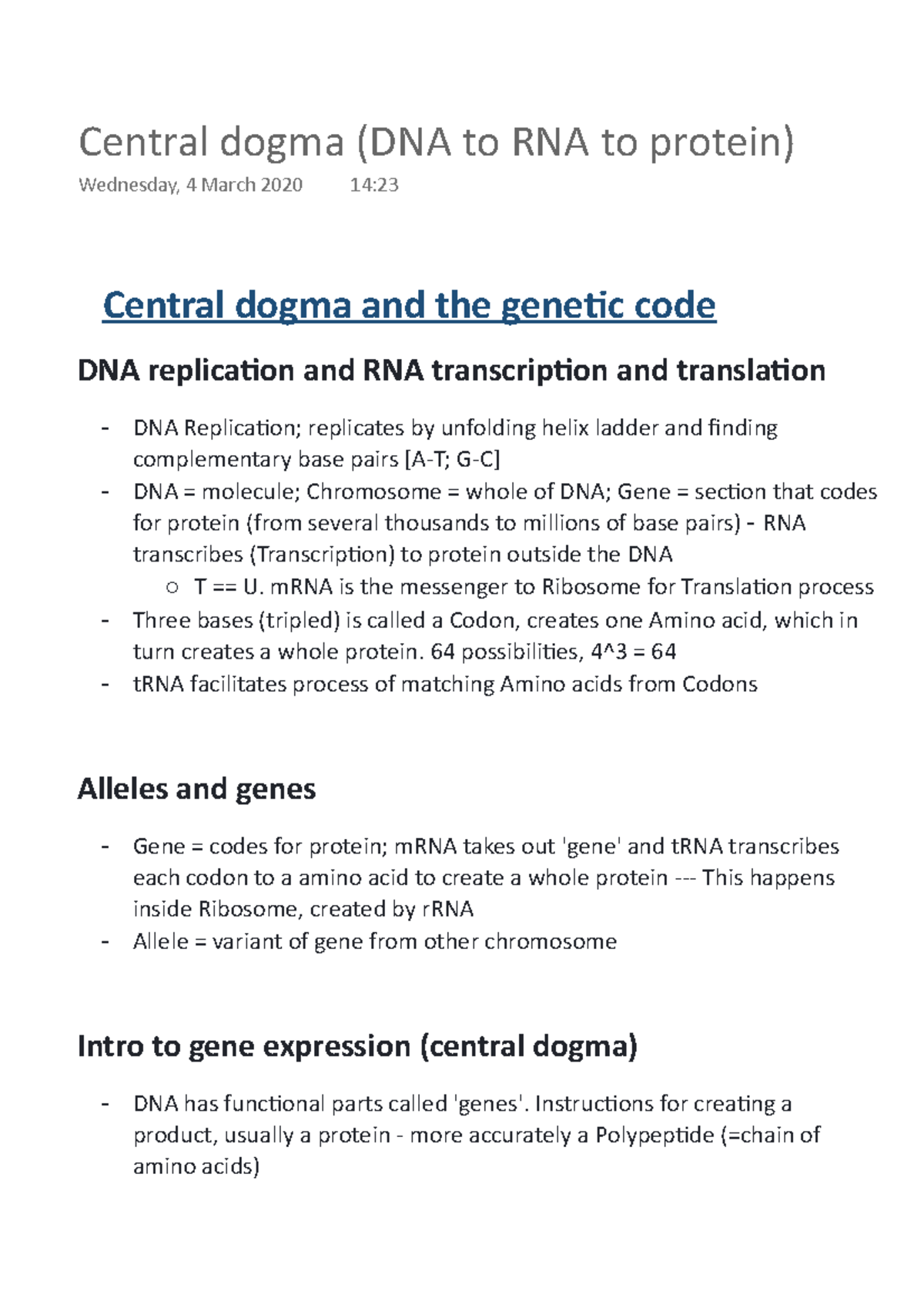 Central Dogma: DNA Replication, Transcription & Translation Overview ...