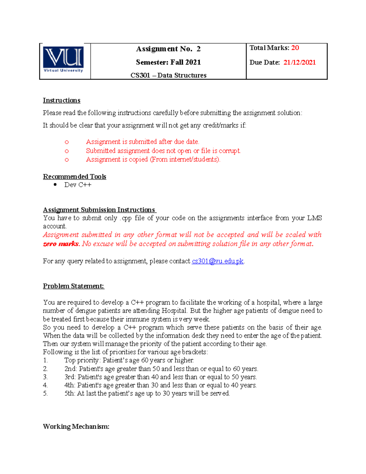 Data structure for beginner - Assignment No. 2 Semester: Fall 2021 ...