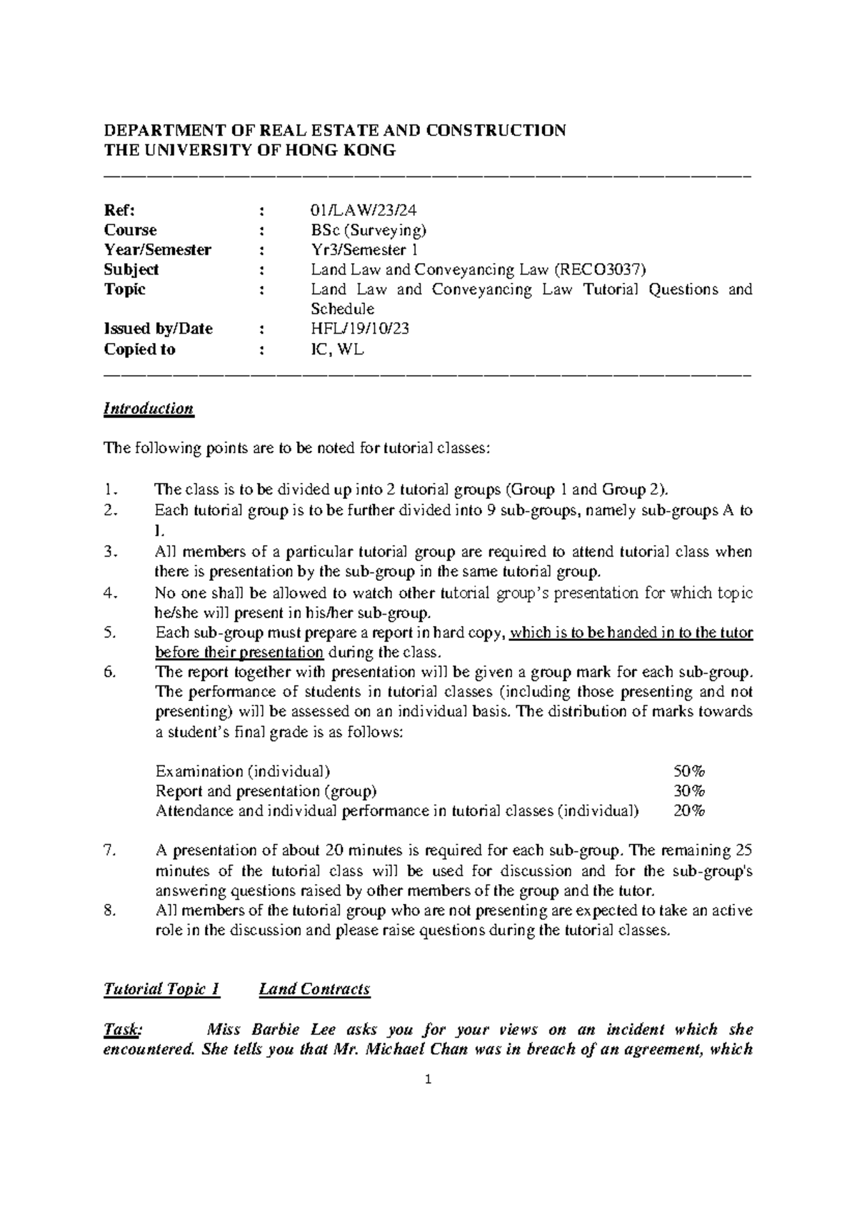 01-LAW-2324-RECO3037-Land Law and Conveyancing Law Tutorial Guide - Studocu