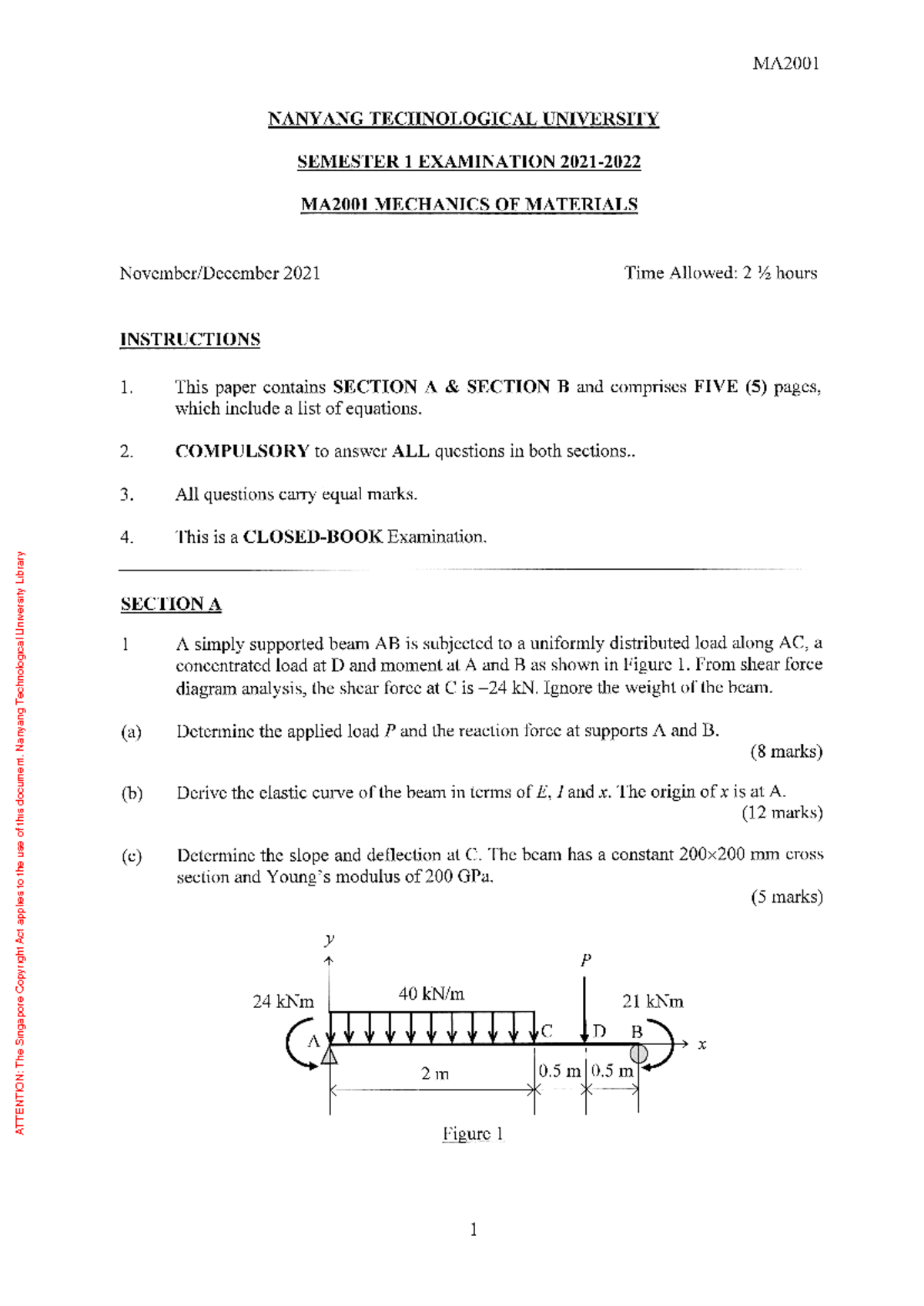 MA2001 Semester 1 Course Overview and Important Dates - Studocu