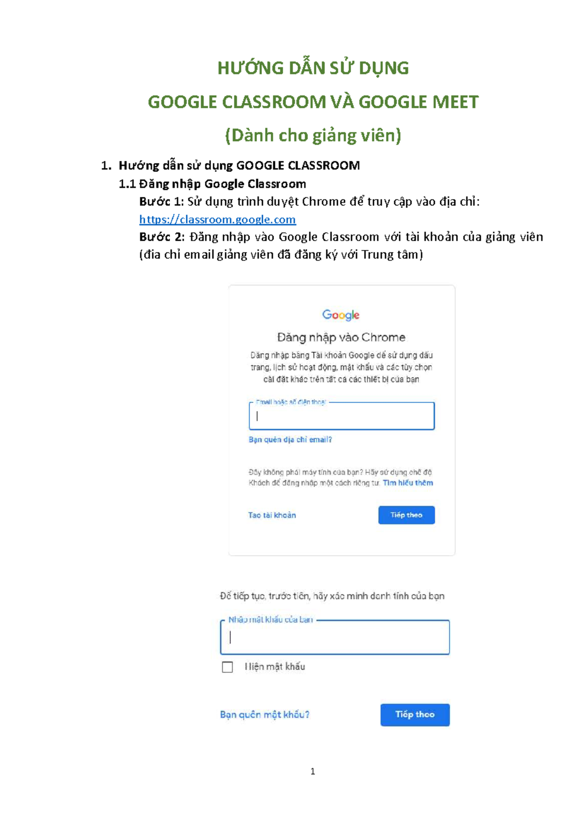 Hướng Dẫn Sử Dụng Google Classroom & Google Meet cho Giảng Viên - Studocu