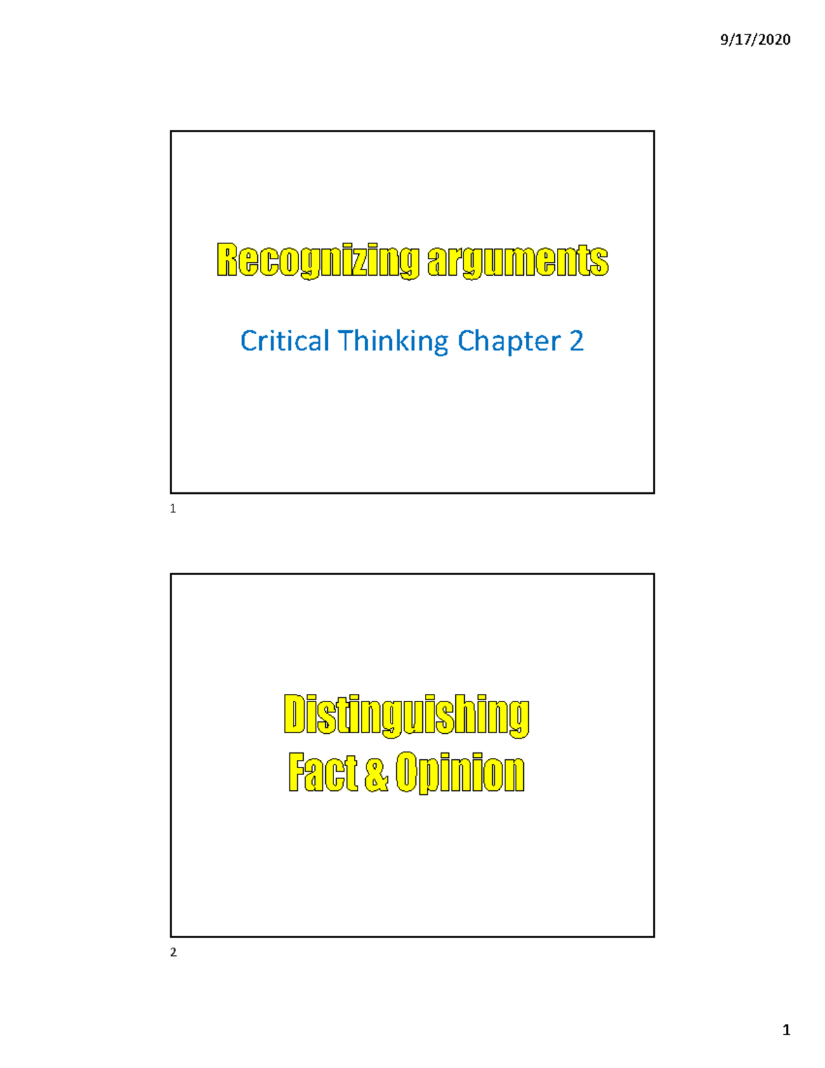 Critical thinking chapter 2 notes and key concepts - Studocu